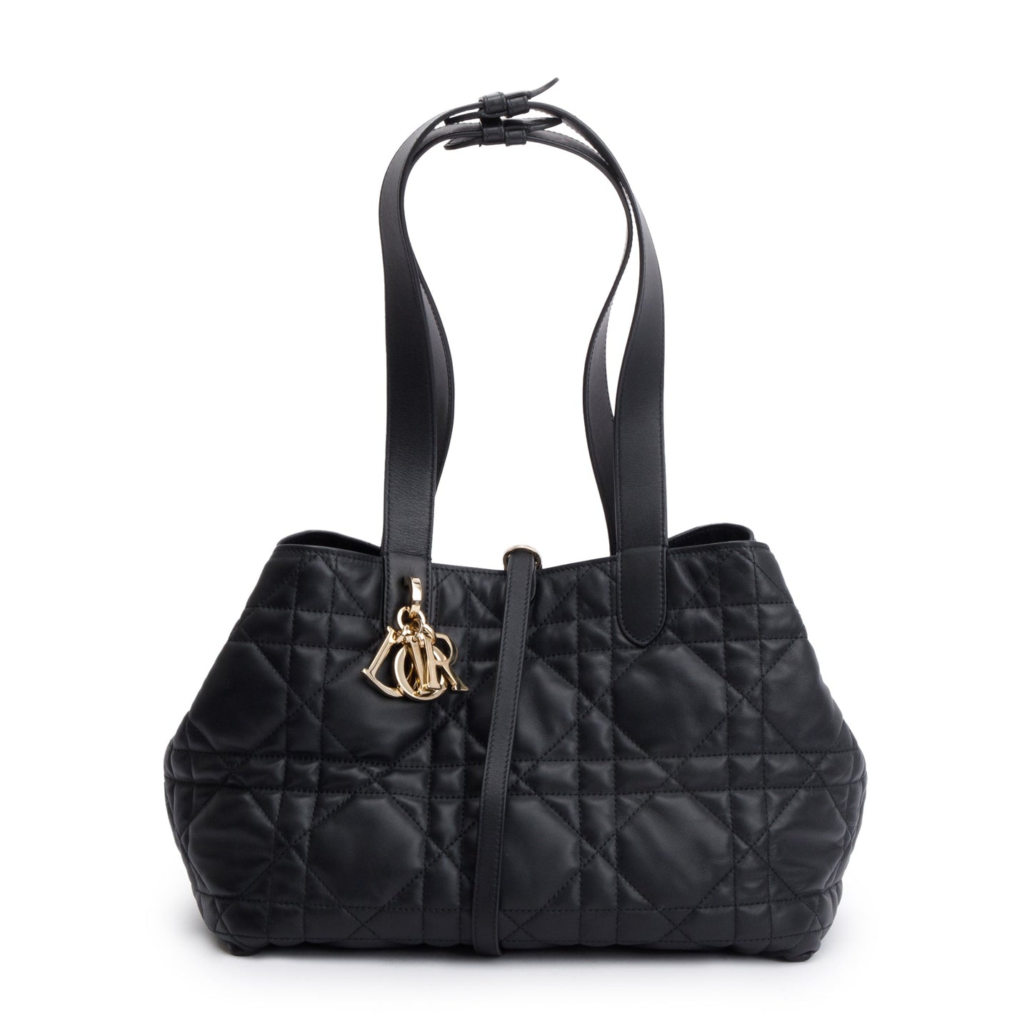 Dior Christian Macrocannage Calfskin Toujours Bag Leather Black Travel Bag