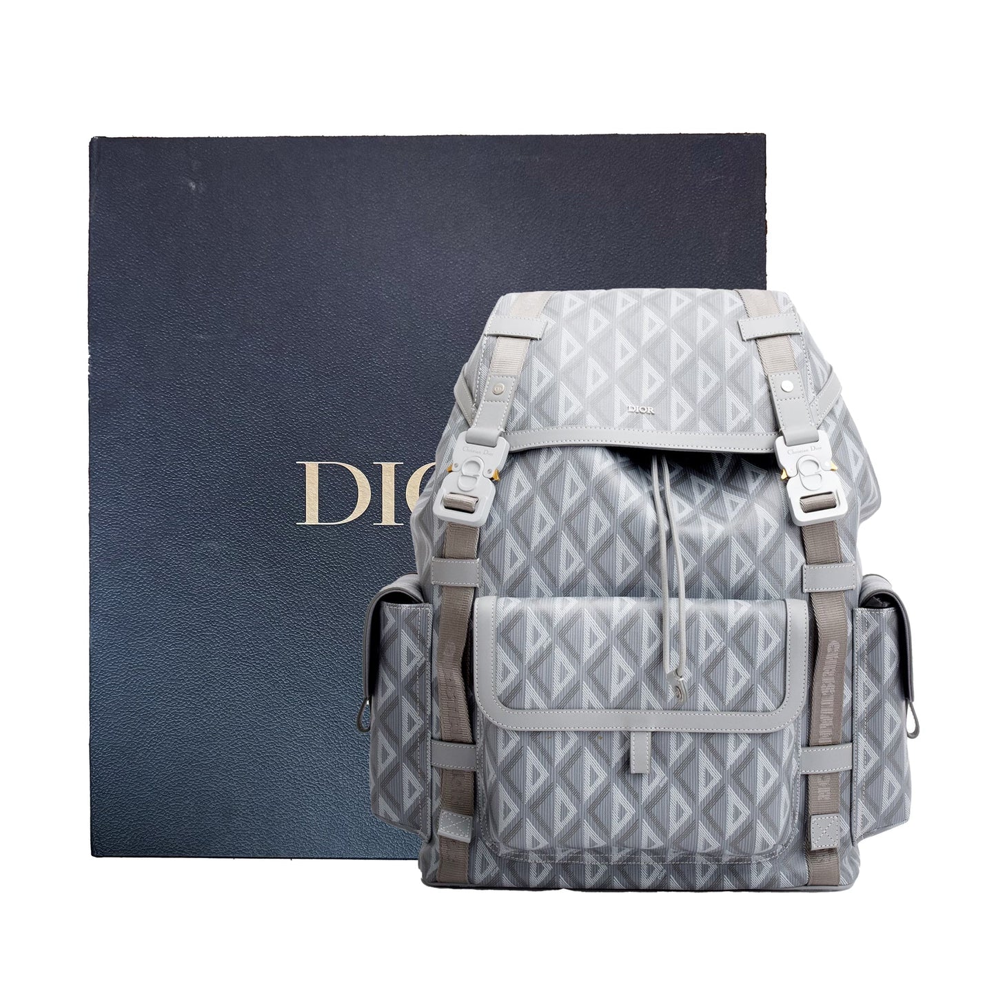 Dior Christian Grey Diamond Hit The Road Backpack Canvas