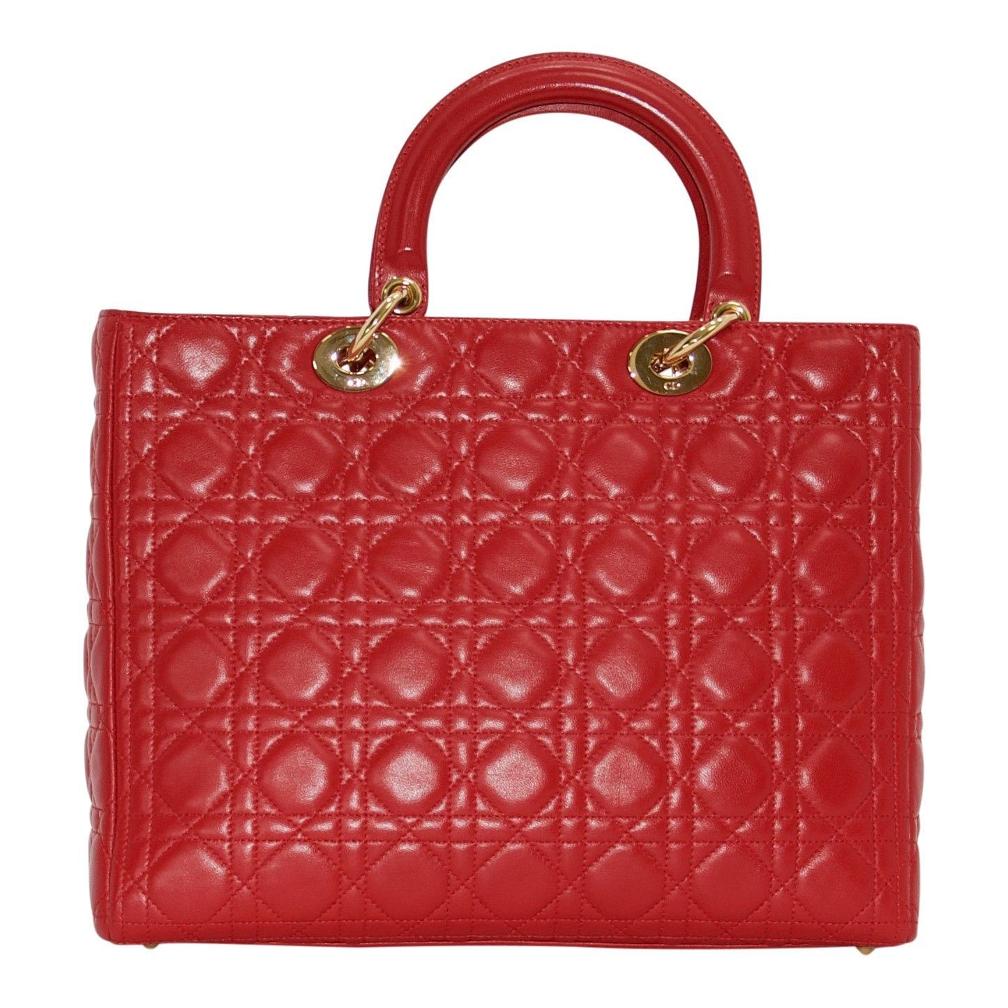 Dior Christian Lady Bag Leather Red Travel Bag