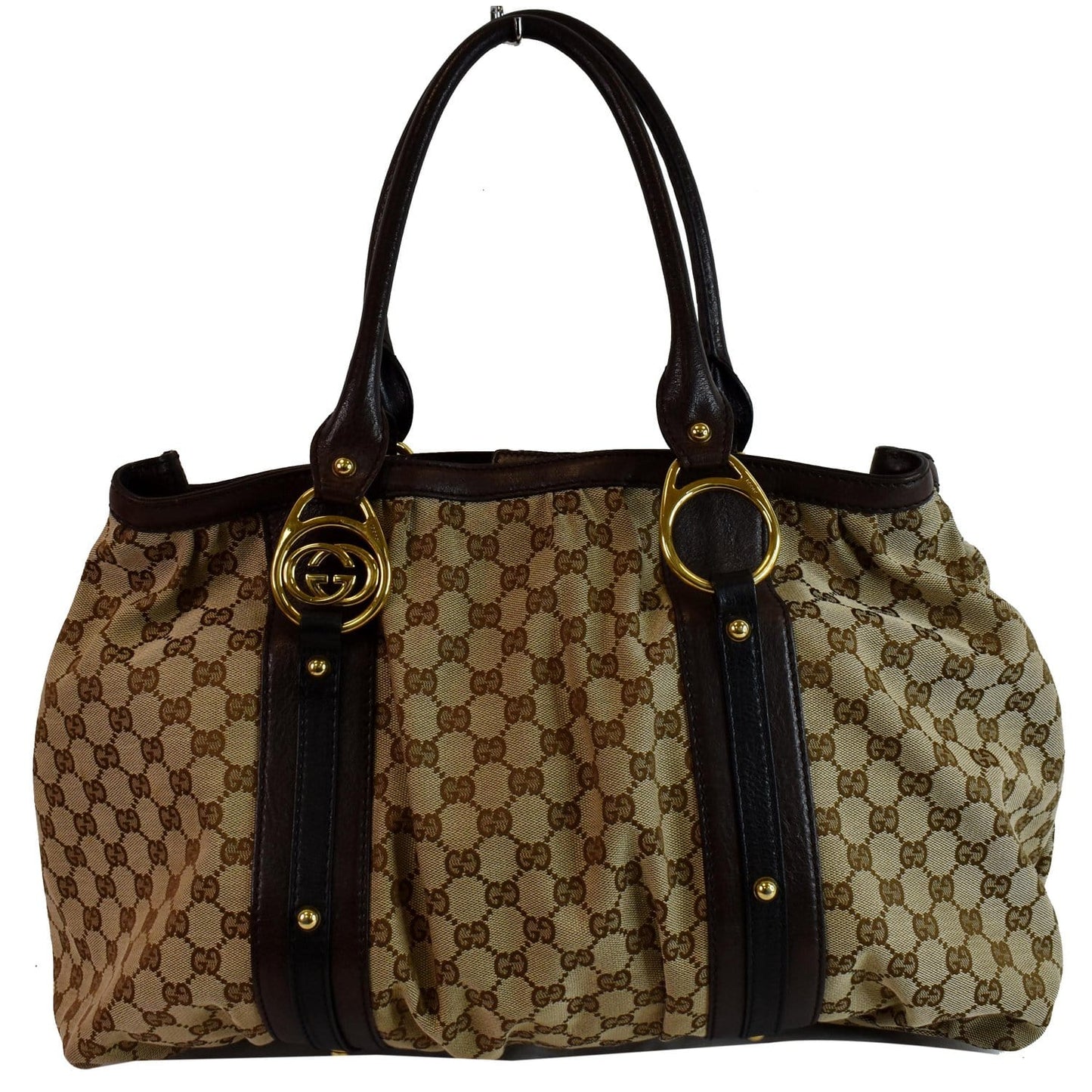 Gucci Interlocking Tote Bag Canvas Beige