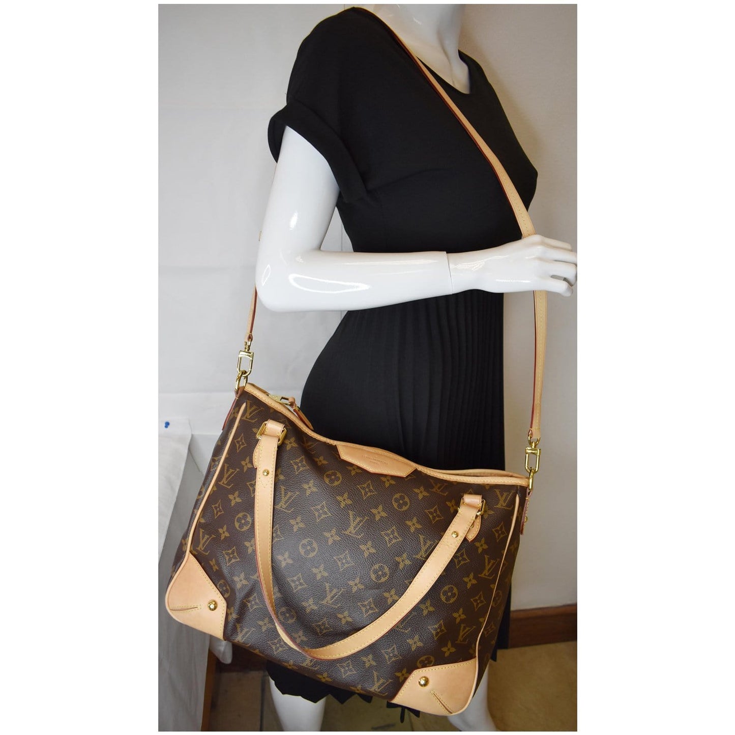 Louis Estrela Mm Shoulder Bag Canvas Monogram Brown 4