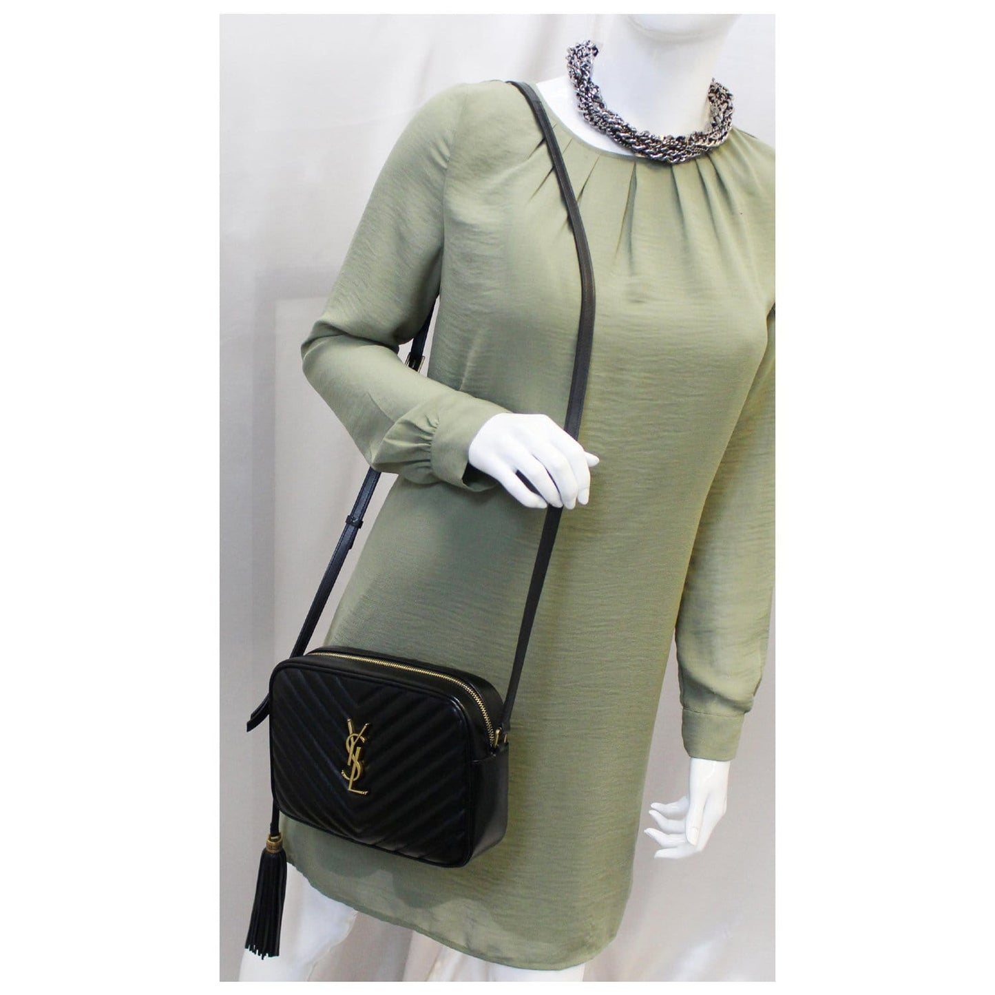 YSL Saint Laurent Saint Laurent Camera Crossbody Bag Leather Black