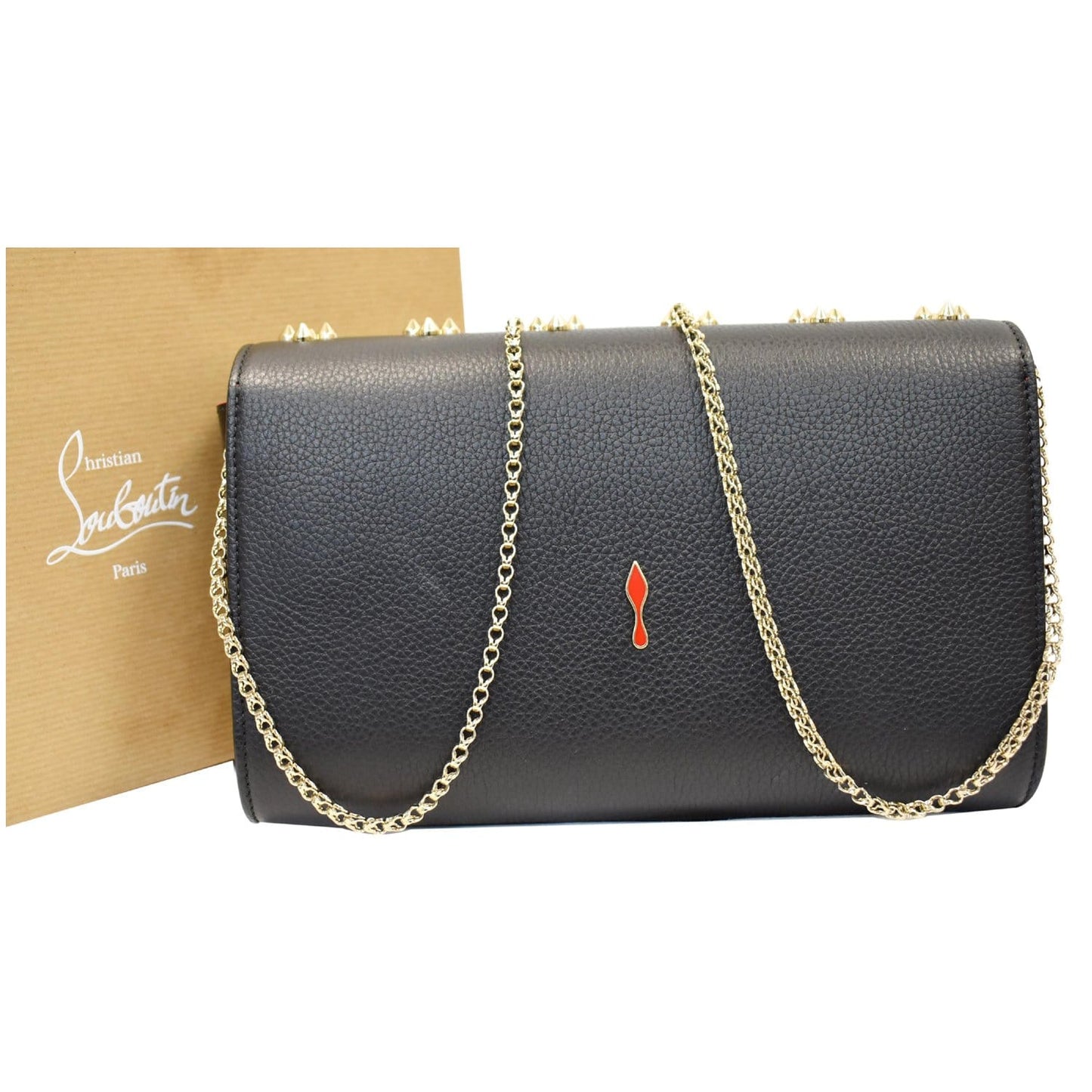 Paloma Embellished Clutch Bag Leather Black Shoulder Bag