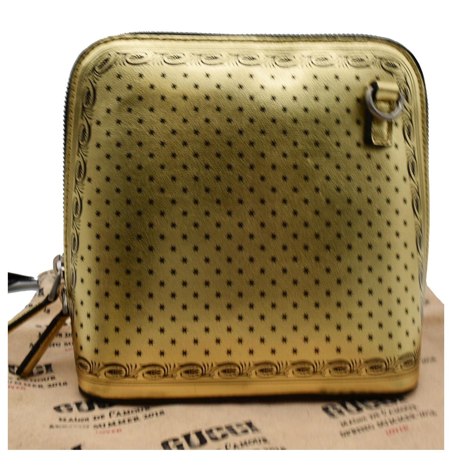 Gucci Moon Steller Guccy Crossbody Bag Leather Gold