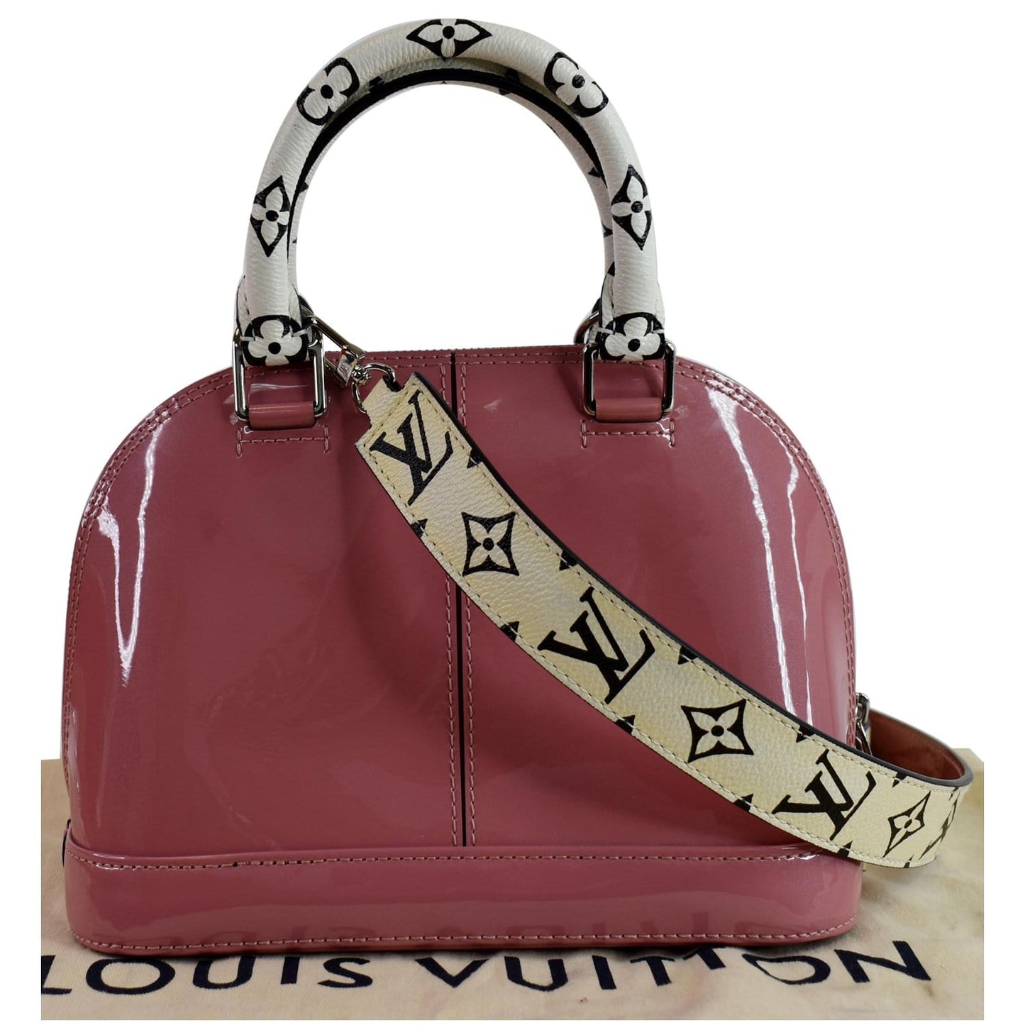 Louis Alma Bb Patent Shoulder Bag Rose Leather