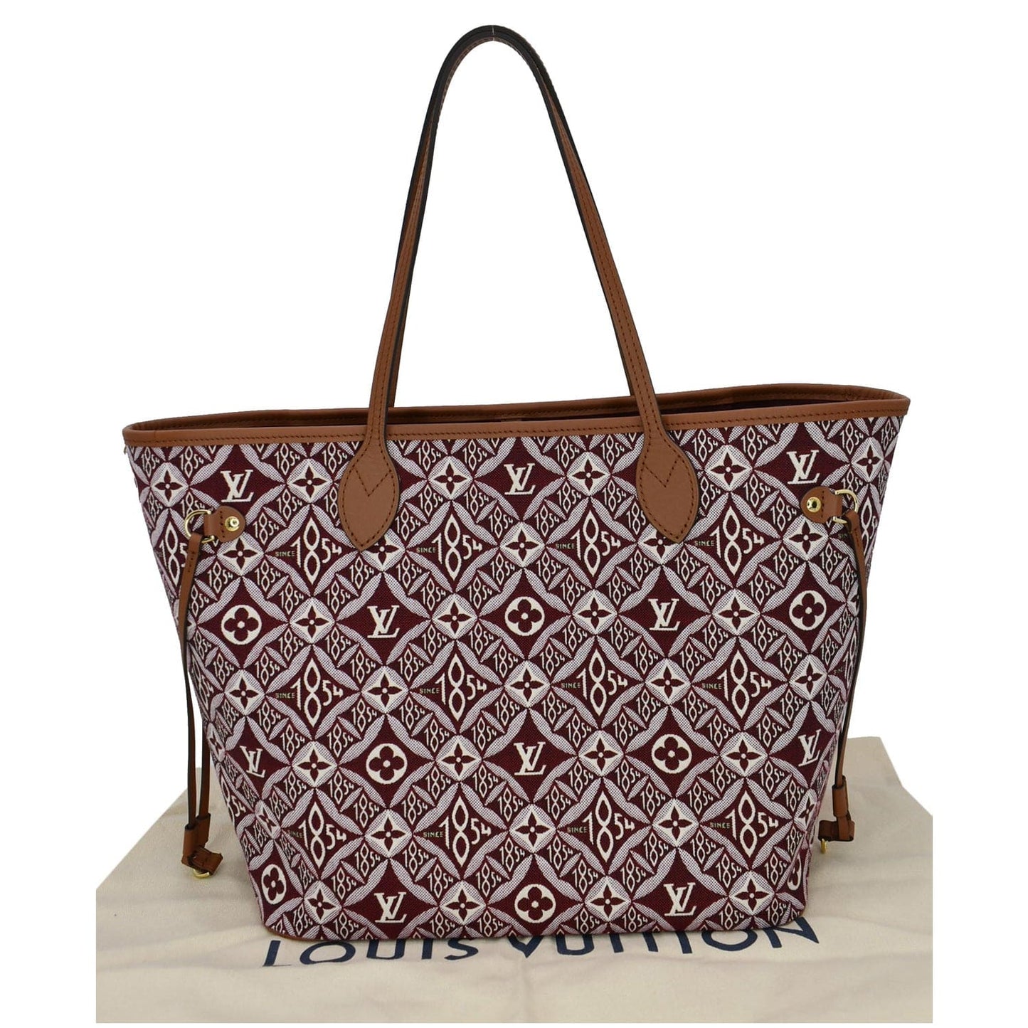 Louis Neverfull Mm Since Jacquard Shoulder Bag Red