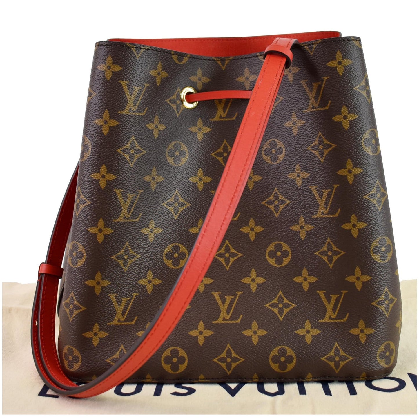 Louis Neonoe Crossbody Bag Coquelicot Canvas Monogram