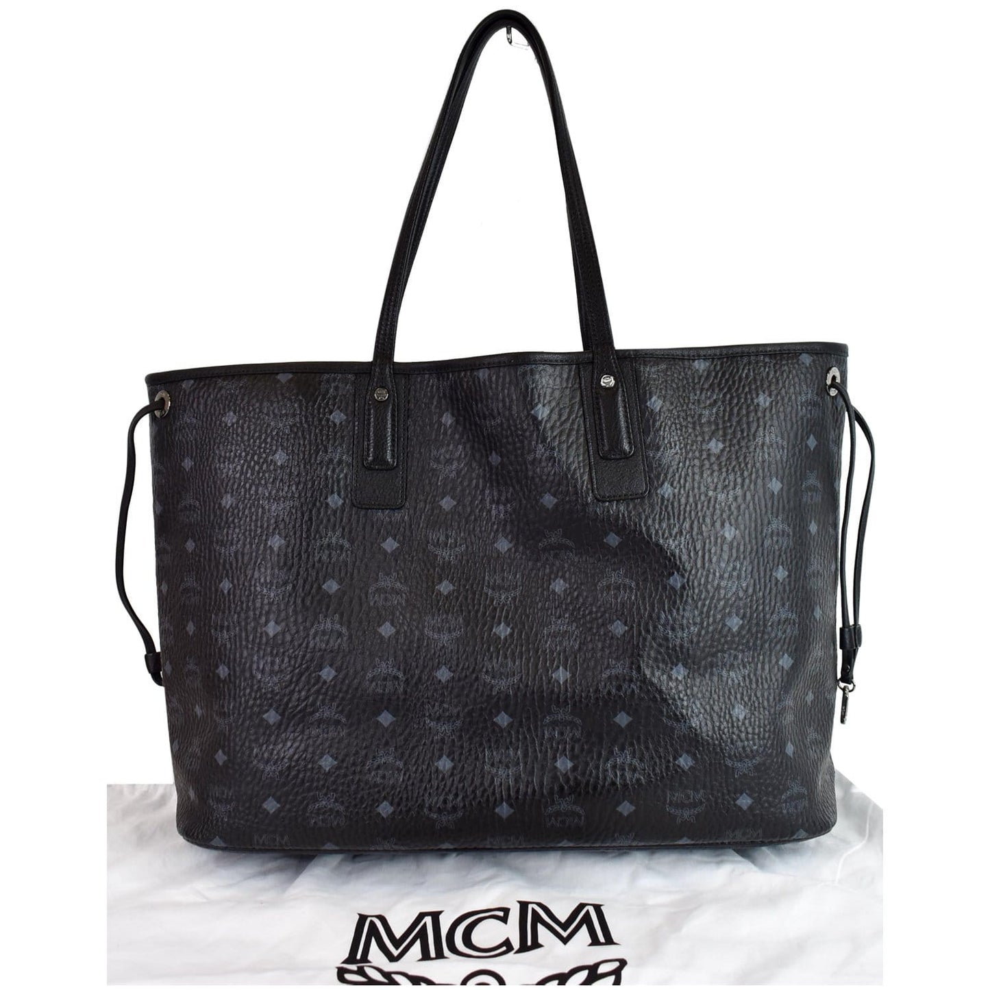 MCM Liz Visetos Reversible Shopper Tote Bag Black Large