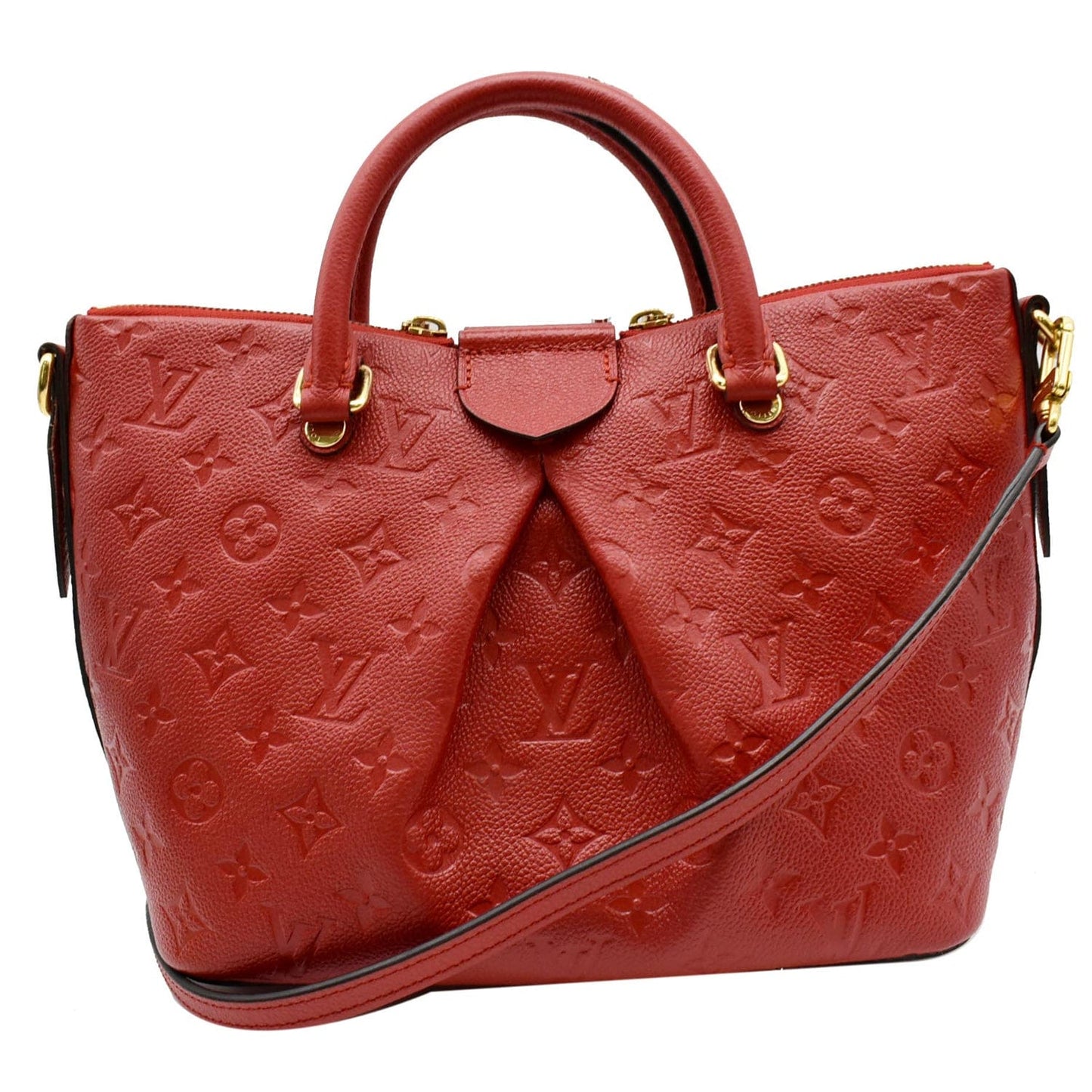 Louis Mazarine Pm Empreinte Shoulder Bag Off Monogram Red