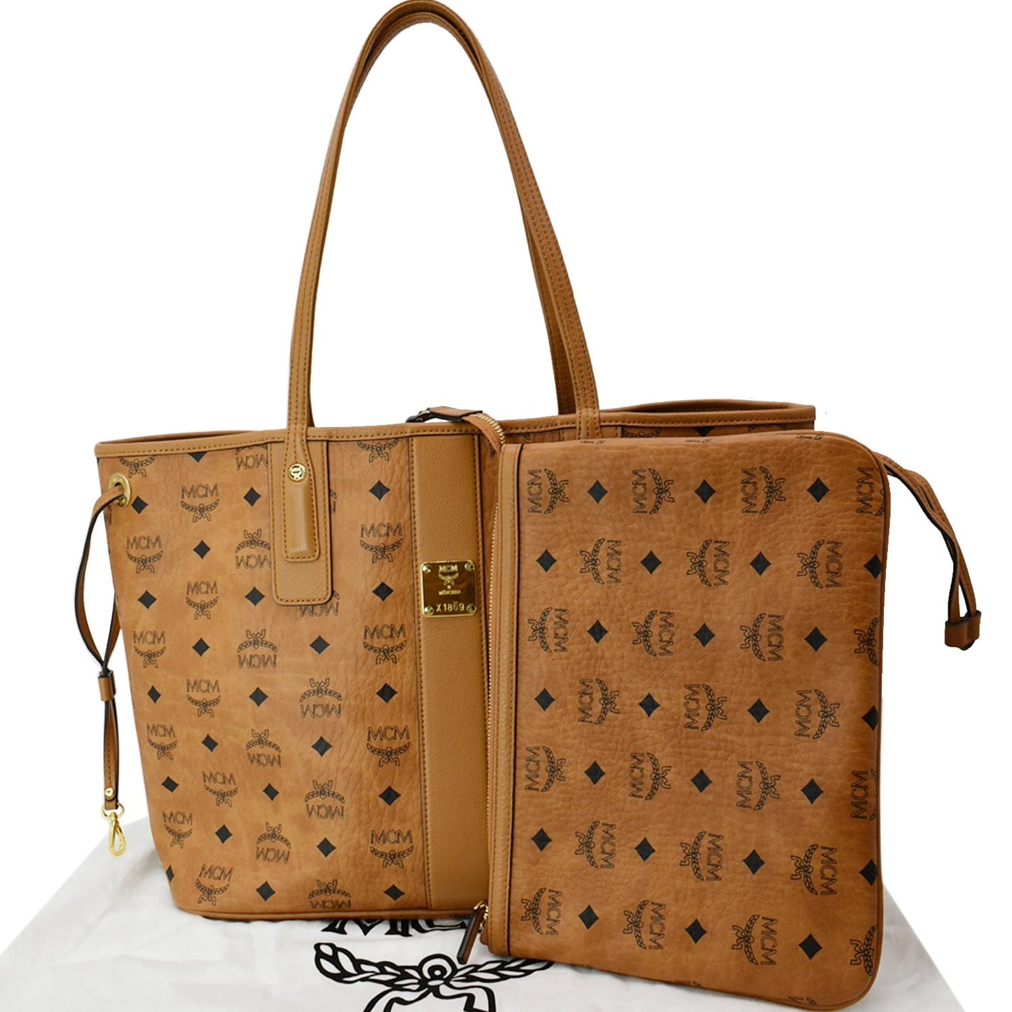MCM Reversible Liz Visetos Shopper Tote Bag Canvas Medium