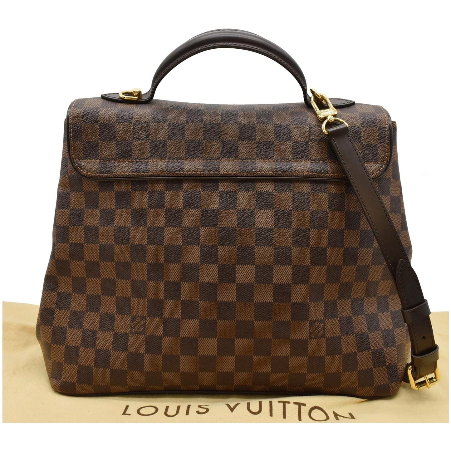 Louis Bergamo Gm Damier Ebene Shoulder Bag Brown
