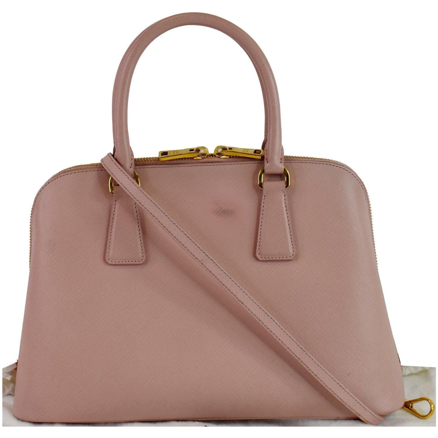 Prada Promenade Saffiano Shoulder Bag Leather Pink Crossbody Bag