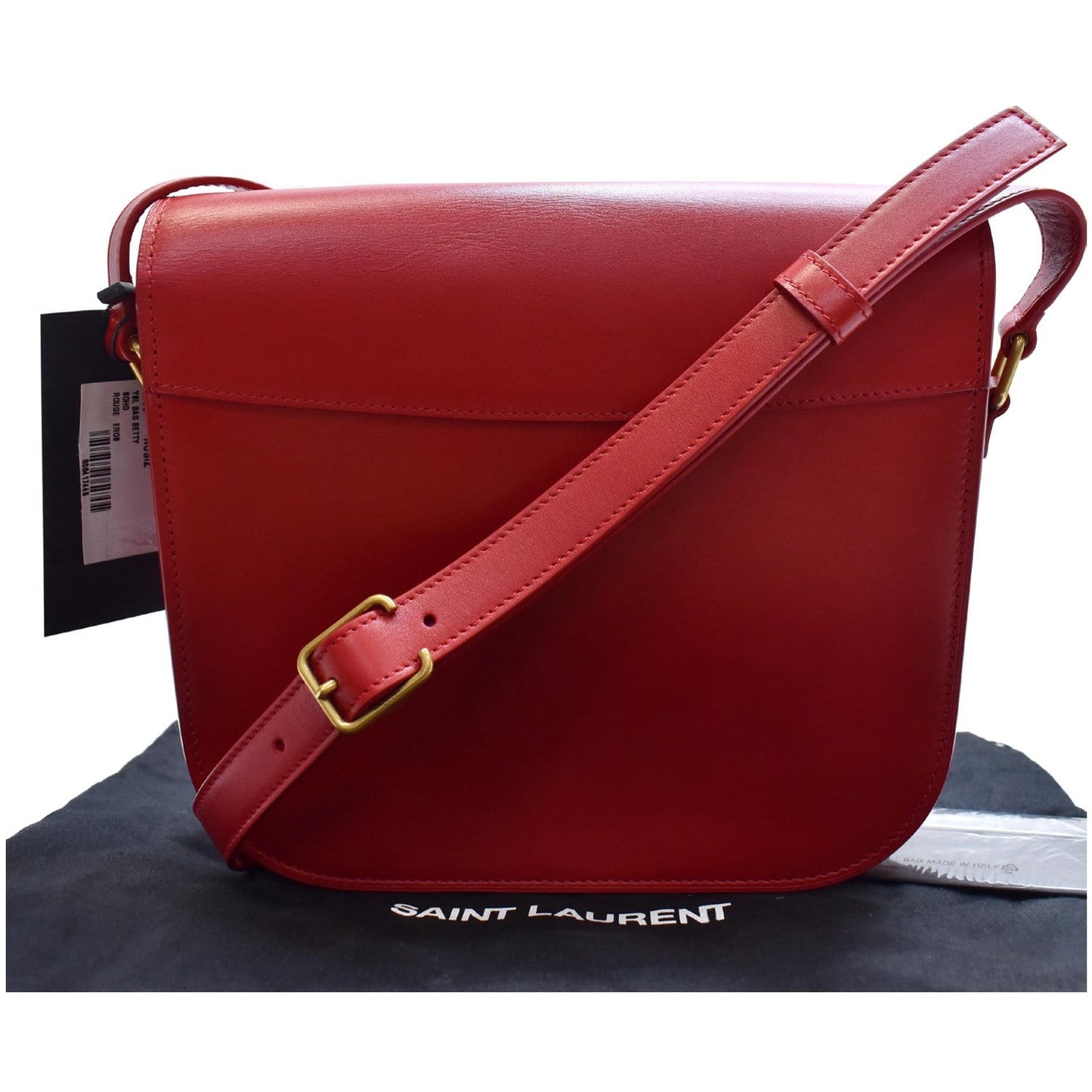 YSL Saint Laurent Saint Betty Smooth Shoulder Bag Leather Red