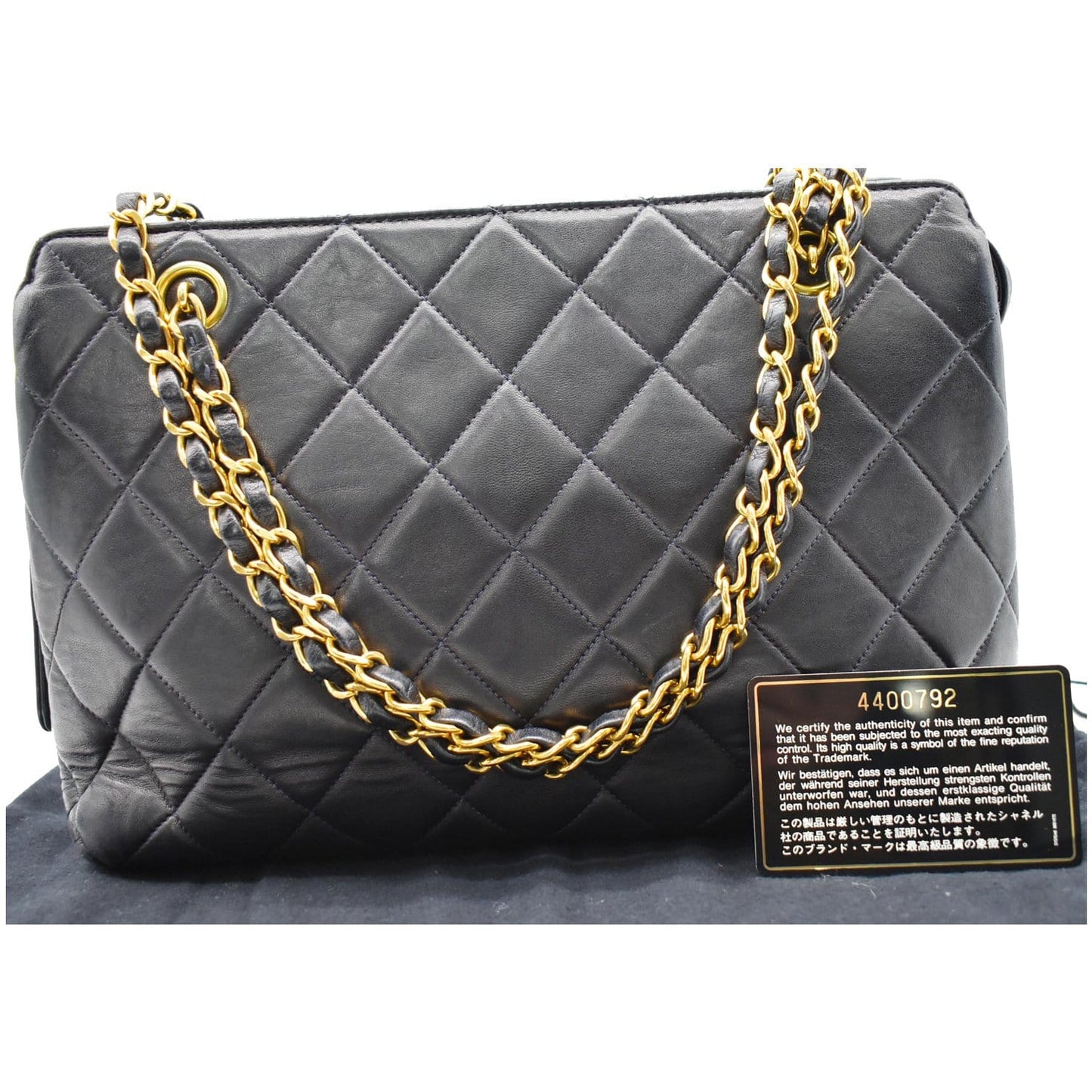 Chanel Chain Handle Tote Bag Leather Quilted