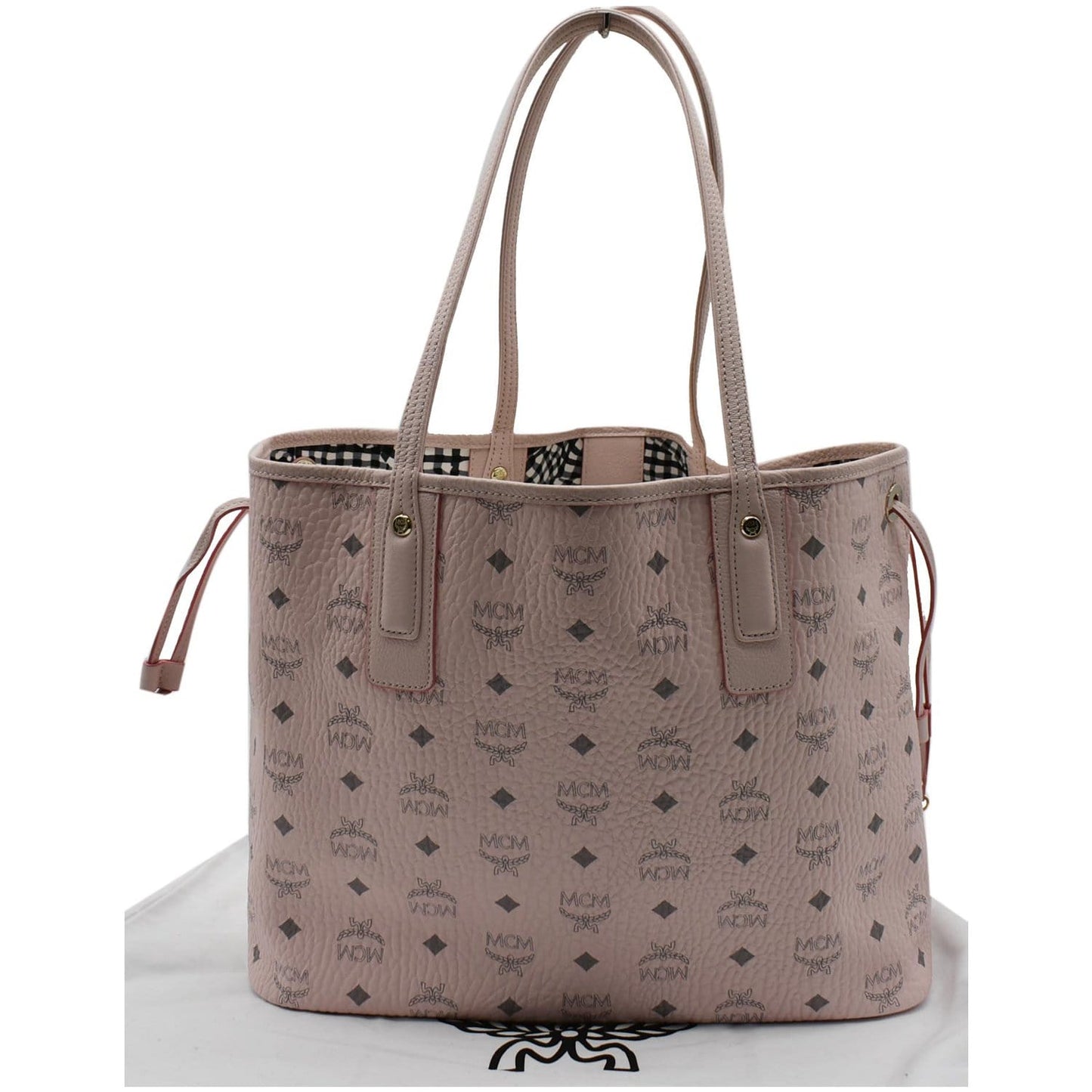 MCM Reversible Liz Visetos Shopper Tote Bag Canvas Pink