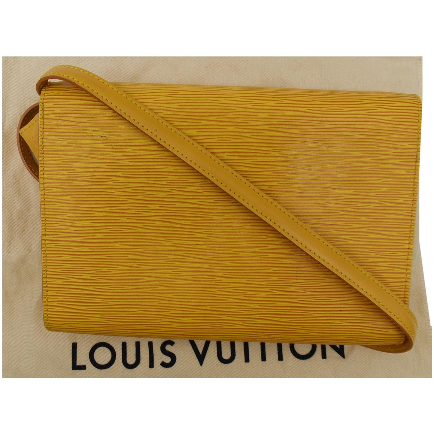 Louis Arche Pochette Epi Shoulder Bag Yellow Leather