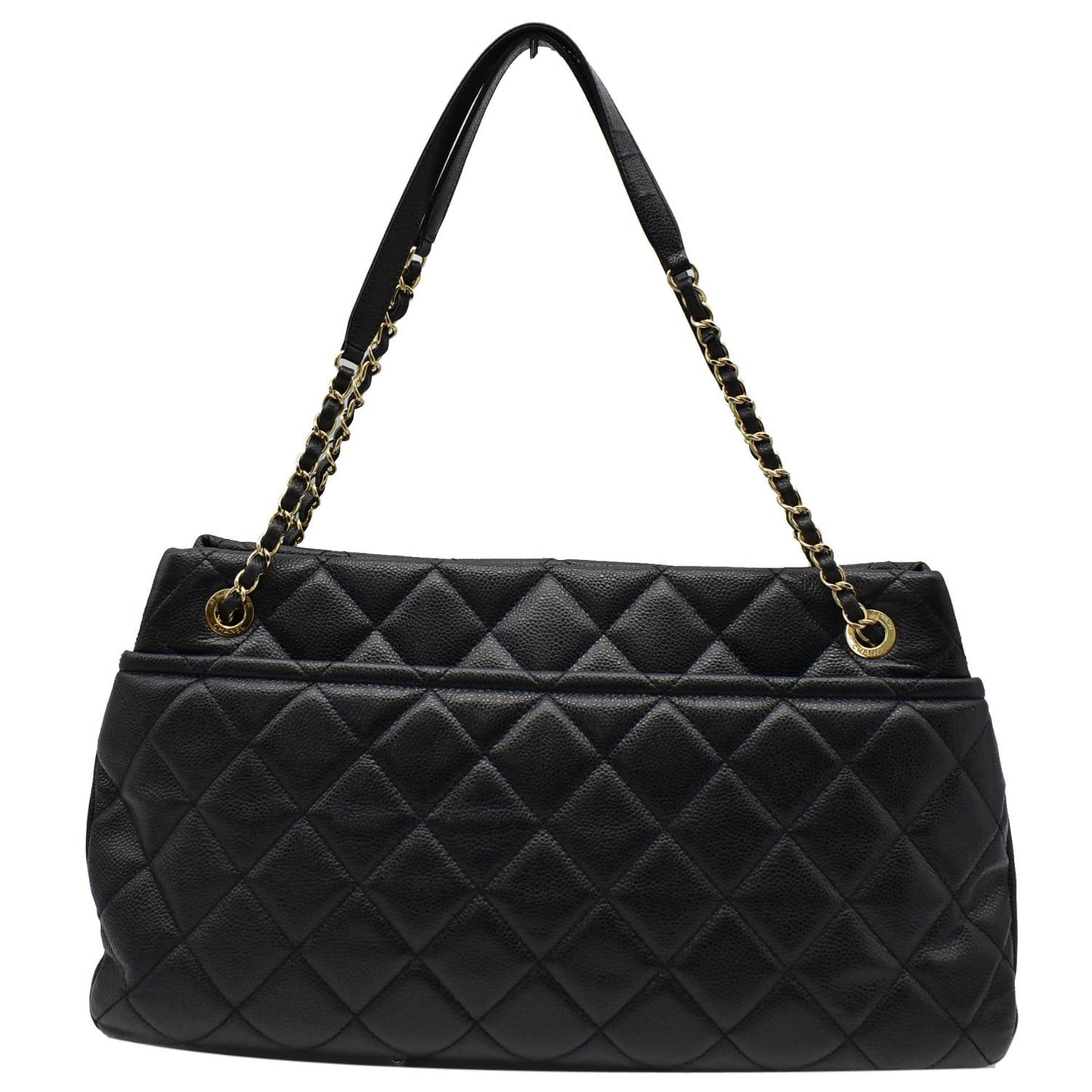 Chanel Timeless Cc Soft Caviar Shopping Tote Bag Leather Quilted