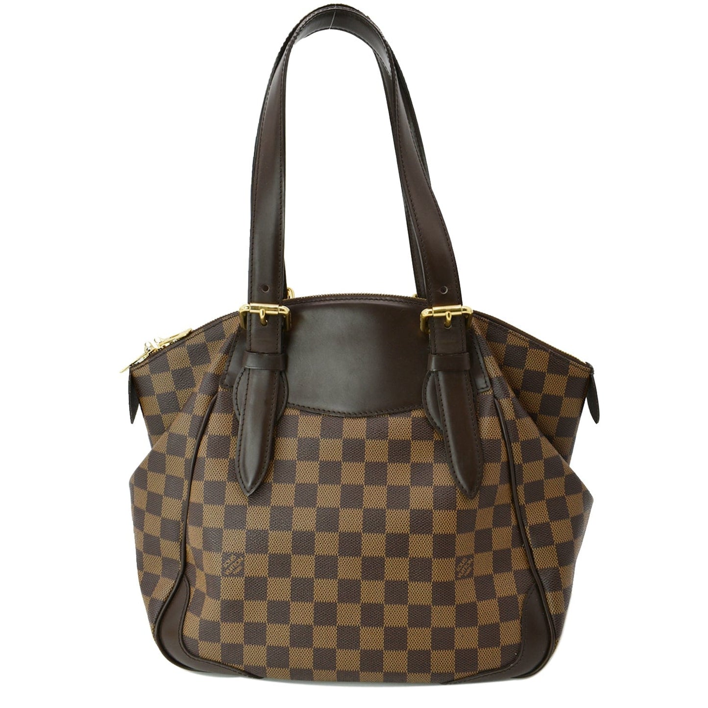 Louis Verona Mm Damier Ebene Shoulder Bag Brown