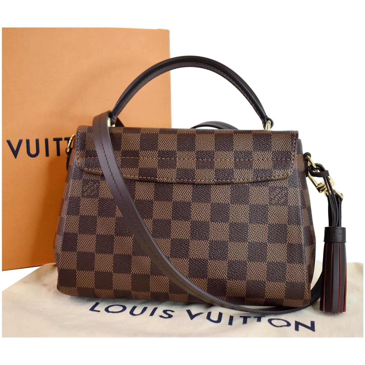 Louis Croisette Damier Ebene Crossbody Bag Brown