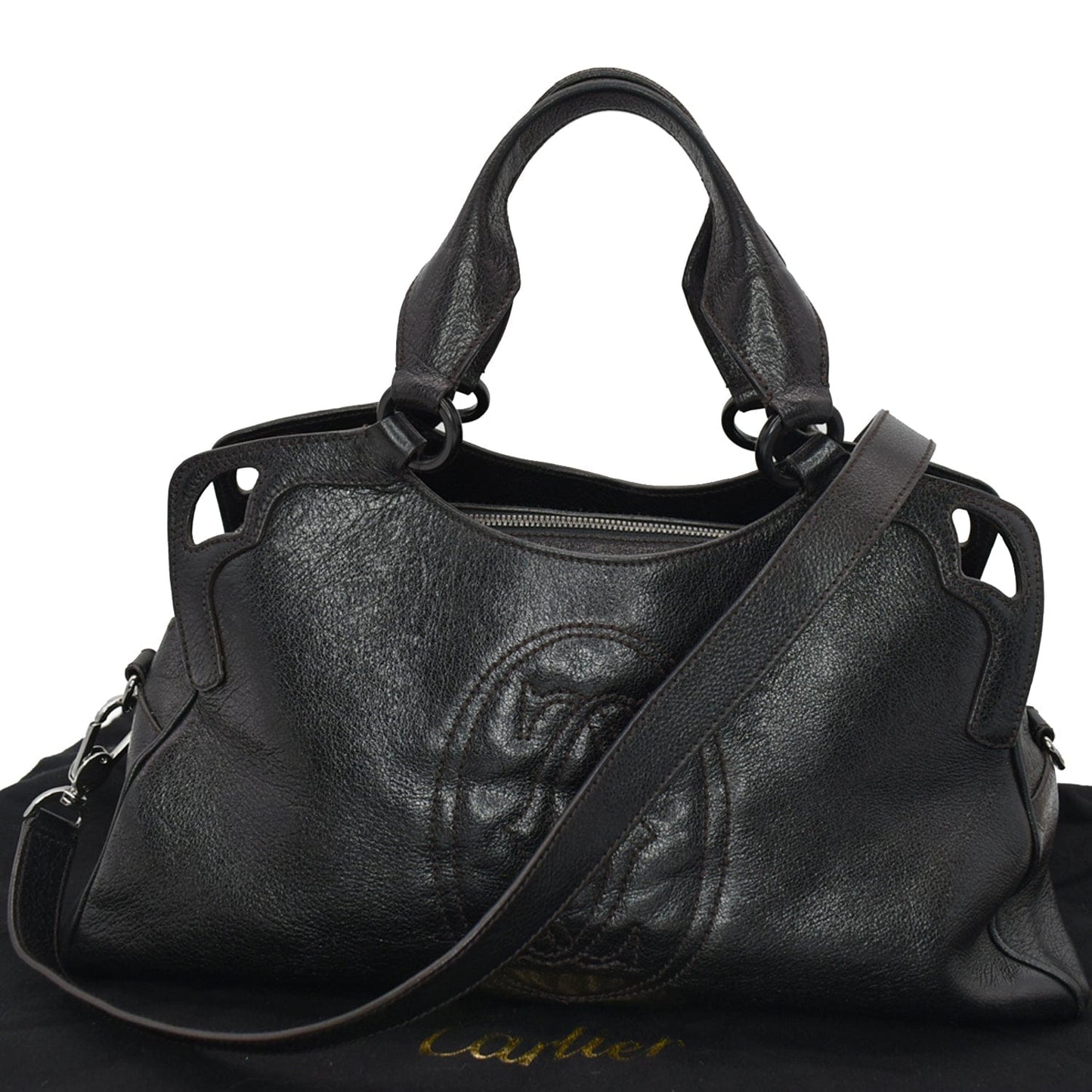 Marcello De Cartier Shoulder Bag Leather Black