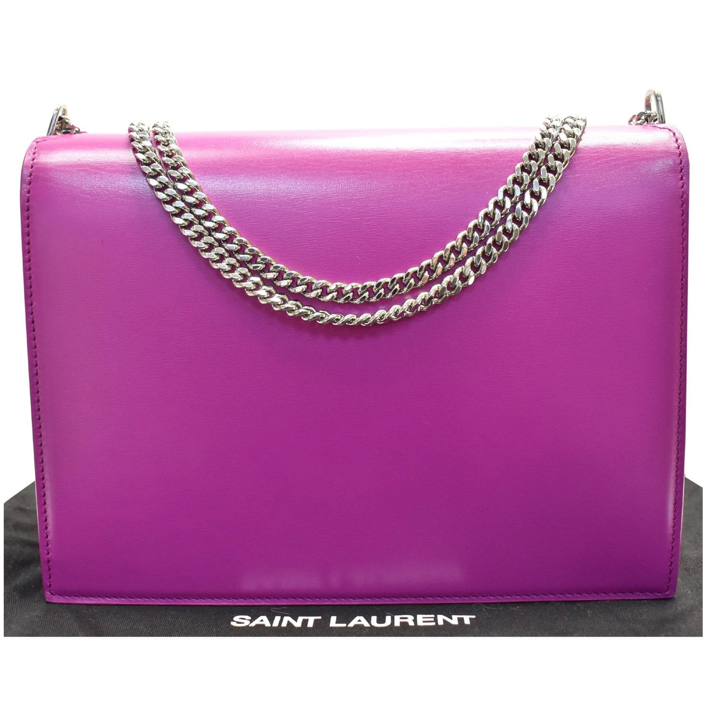 YSL Saint Laurent Saint Cassandra Clasp Shoulder Bag Magenta Monogram Medium