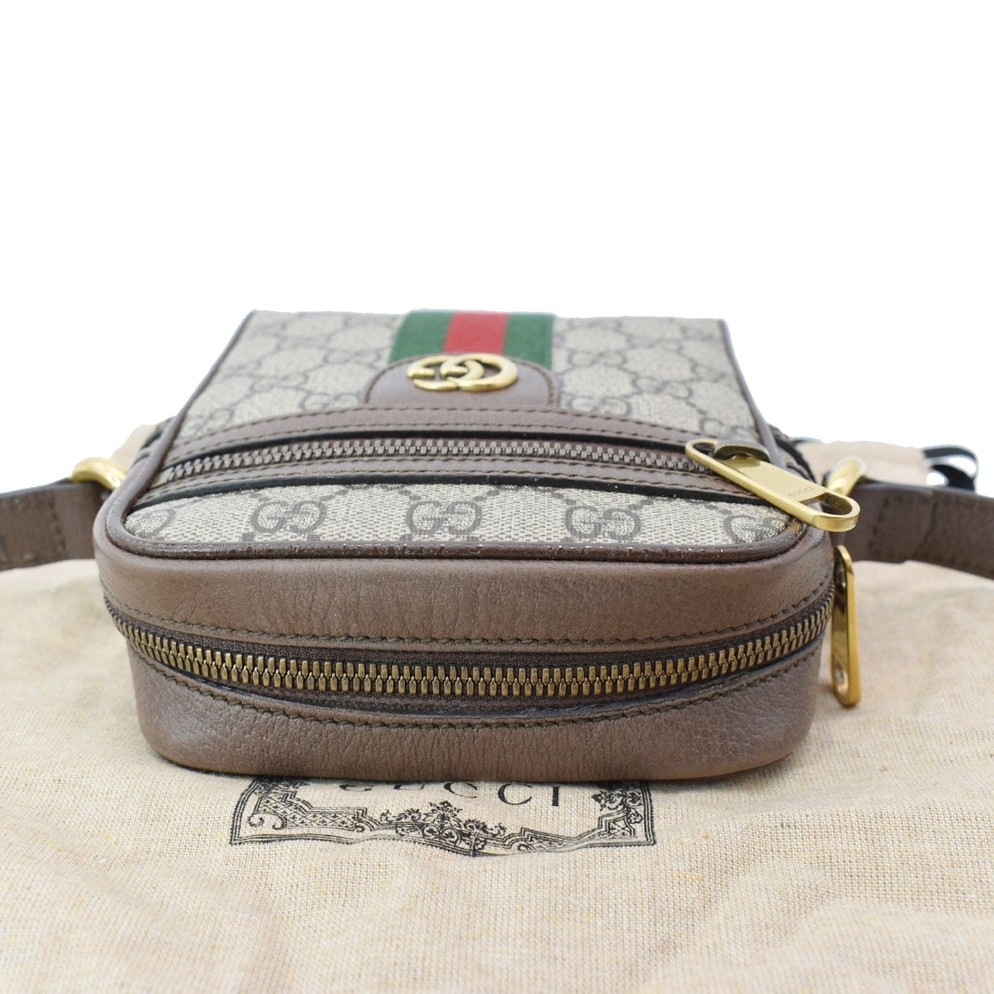 Gucci Ophidia Supreme Shoulder Bag Canvas Beige