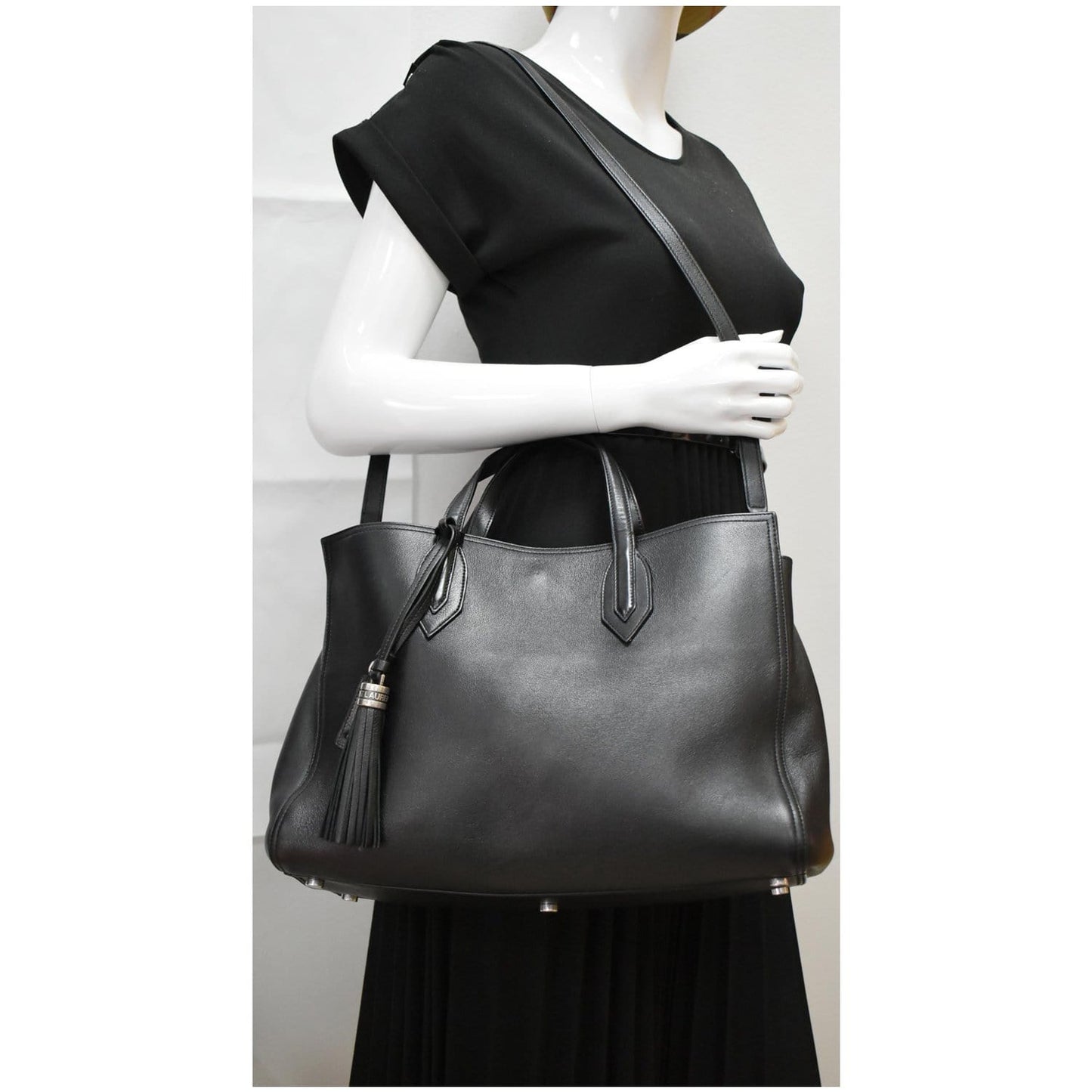 YSL Saint Laurent Saint Amber Tote Bag Leather Black