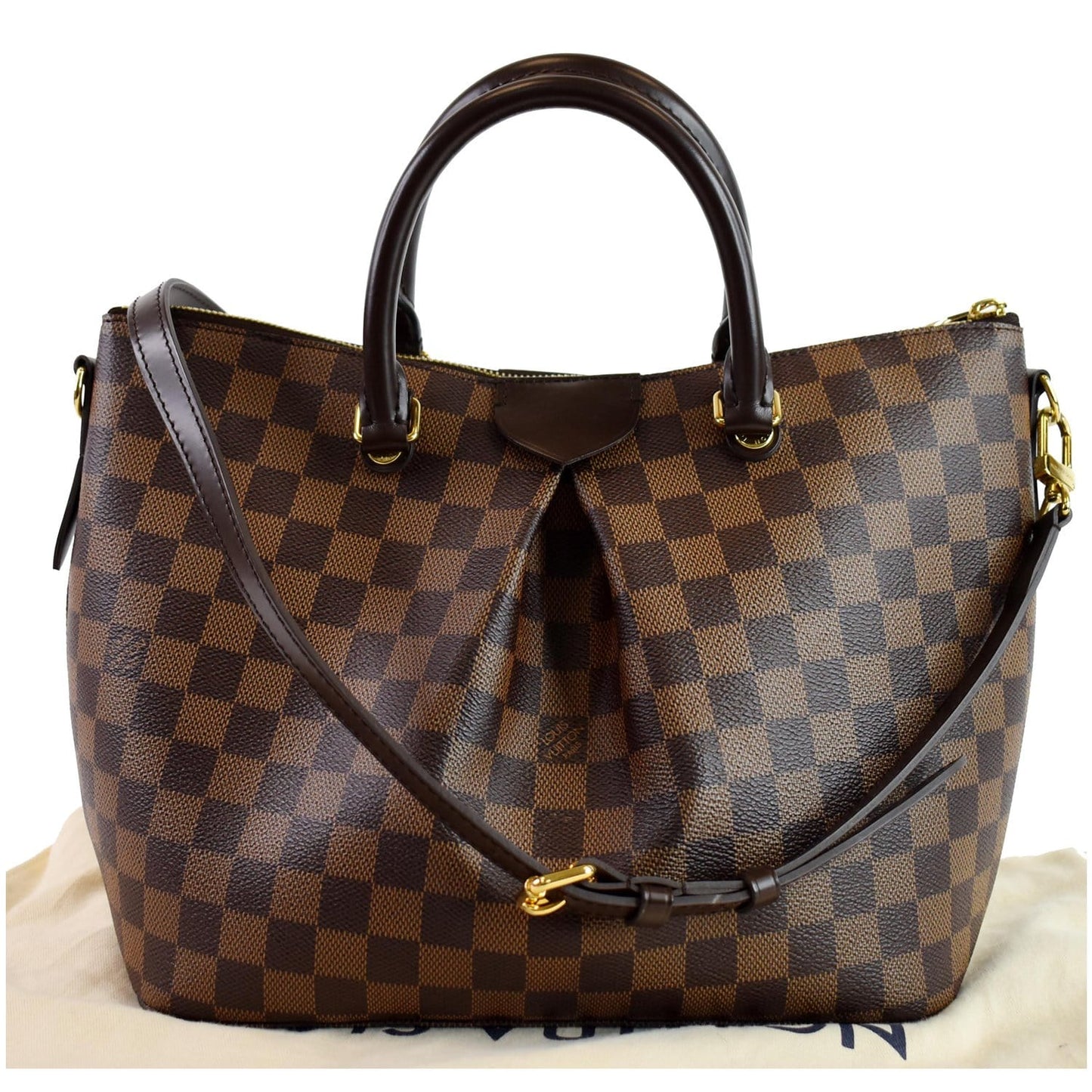Louis Siena Pm Damier Ebene Shoulder Bag Brown Brown 1