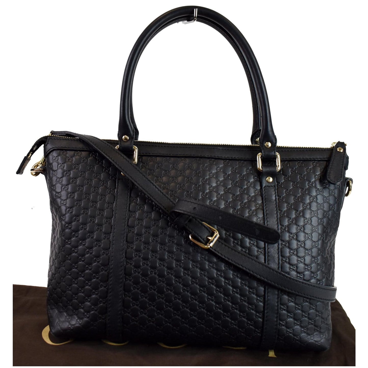 Gucci Micro ssima 2Way Shoulder Bag Leather Black
