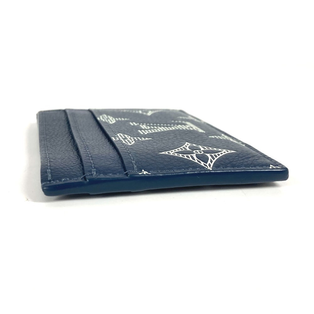 Louis Vuitton M83700 shadow Porto Carte Monogram Leather Navy Wallet Case