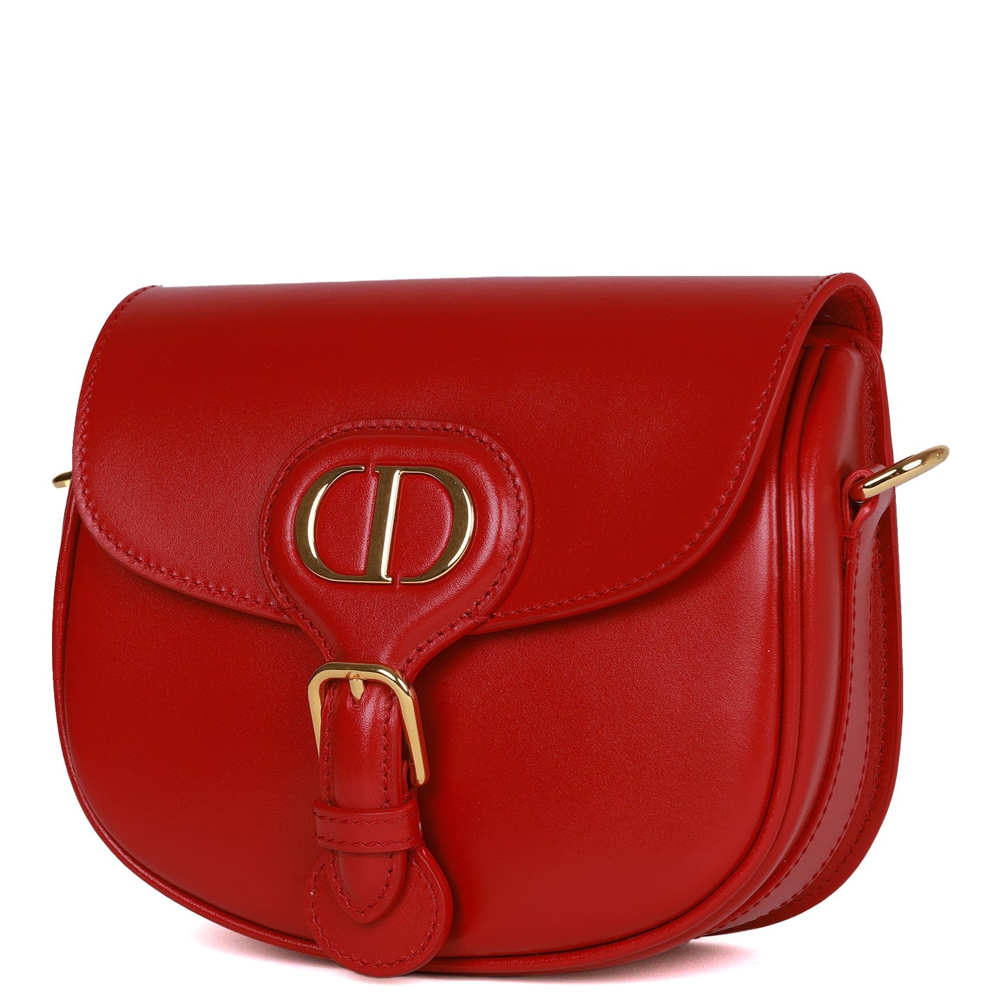 Dior Christian Poppy Calfskin Bobby Bag Hardware Red Gold Small Travel Bag