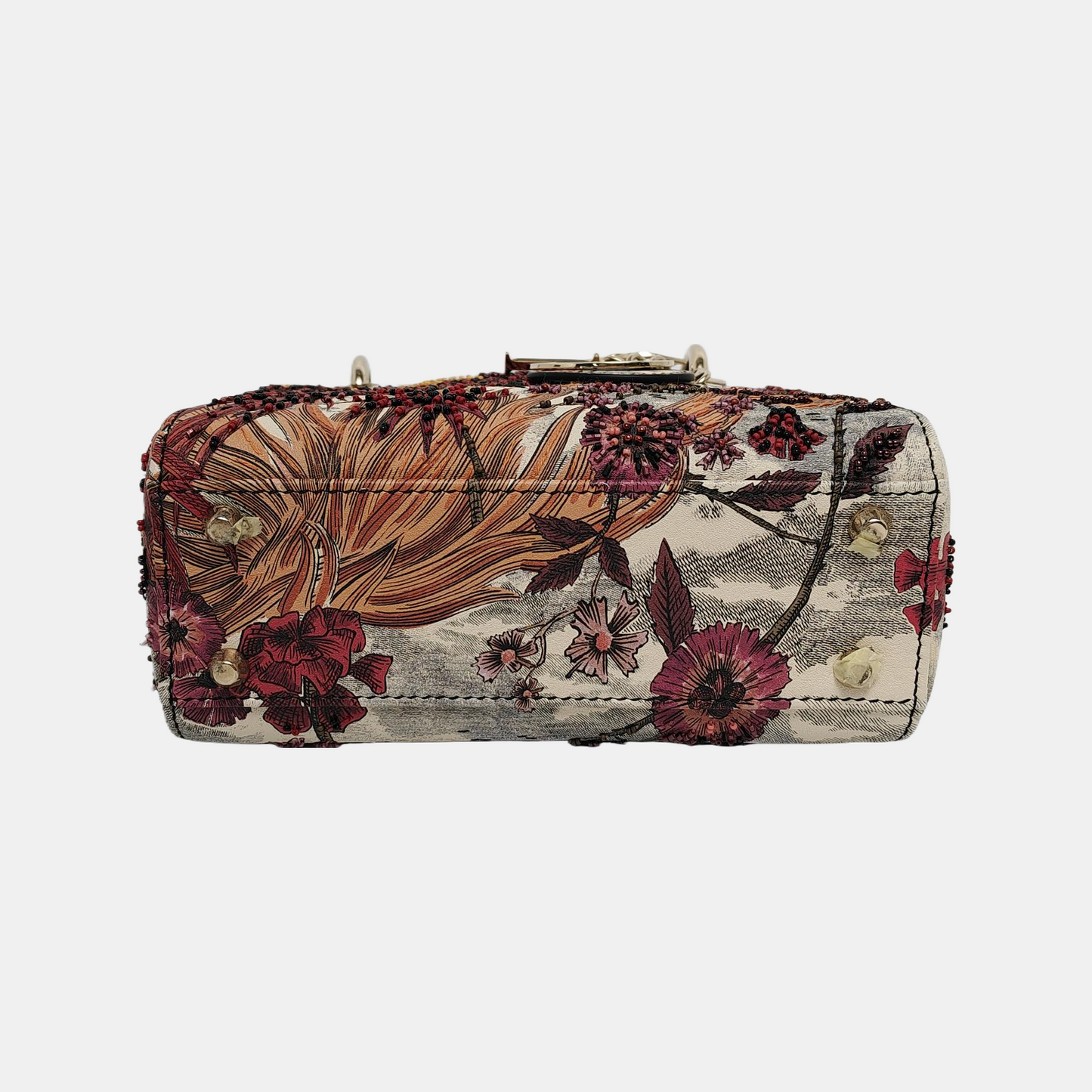 Dior Lady Embroidered Phoenix Cloth Multicolor Handbag Mini Travel Bag