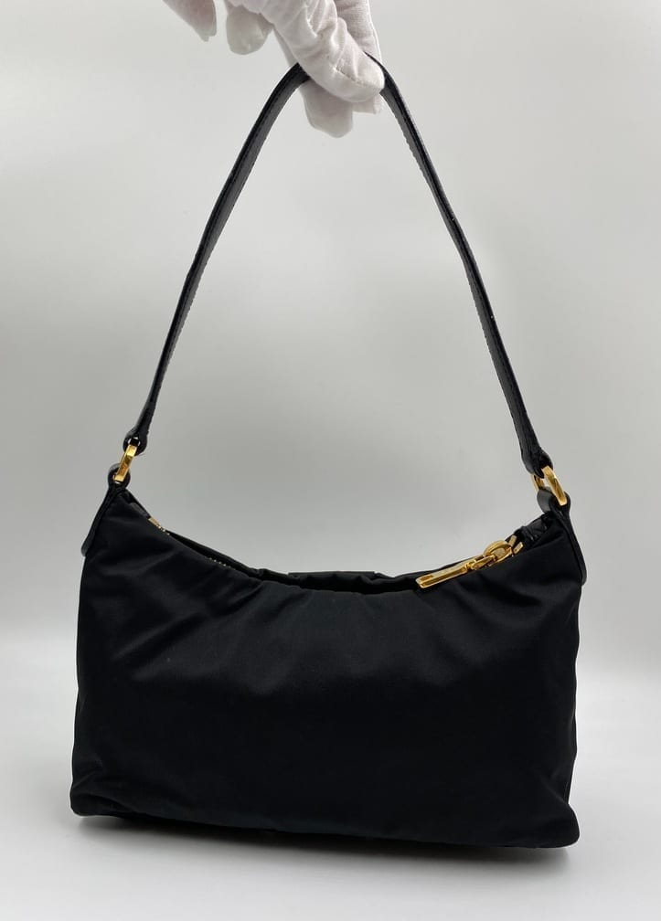 Prada Bow Bag Nylon Black Mini Shoulder Bag