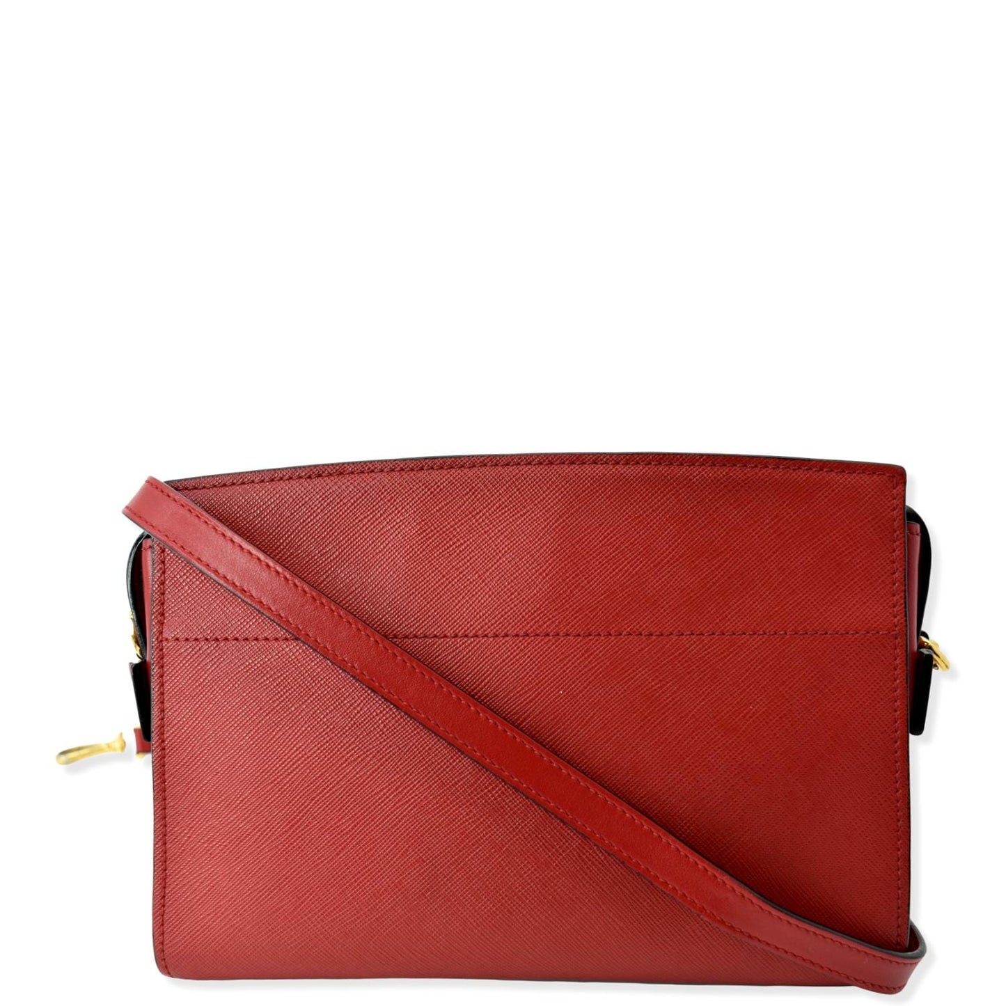Saffiano City Calfskin Esplanade Crossbody Bag Red