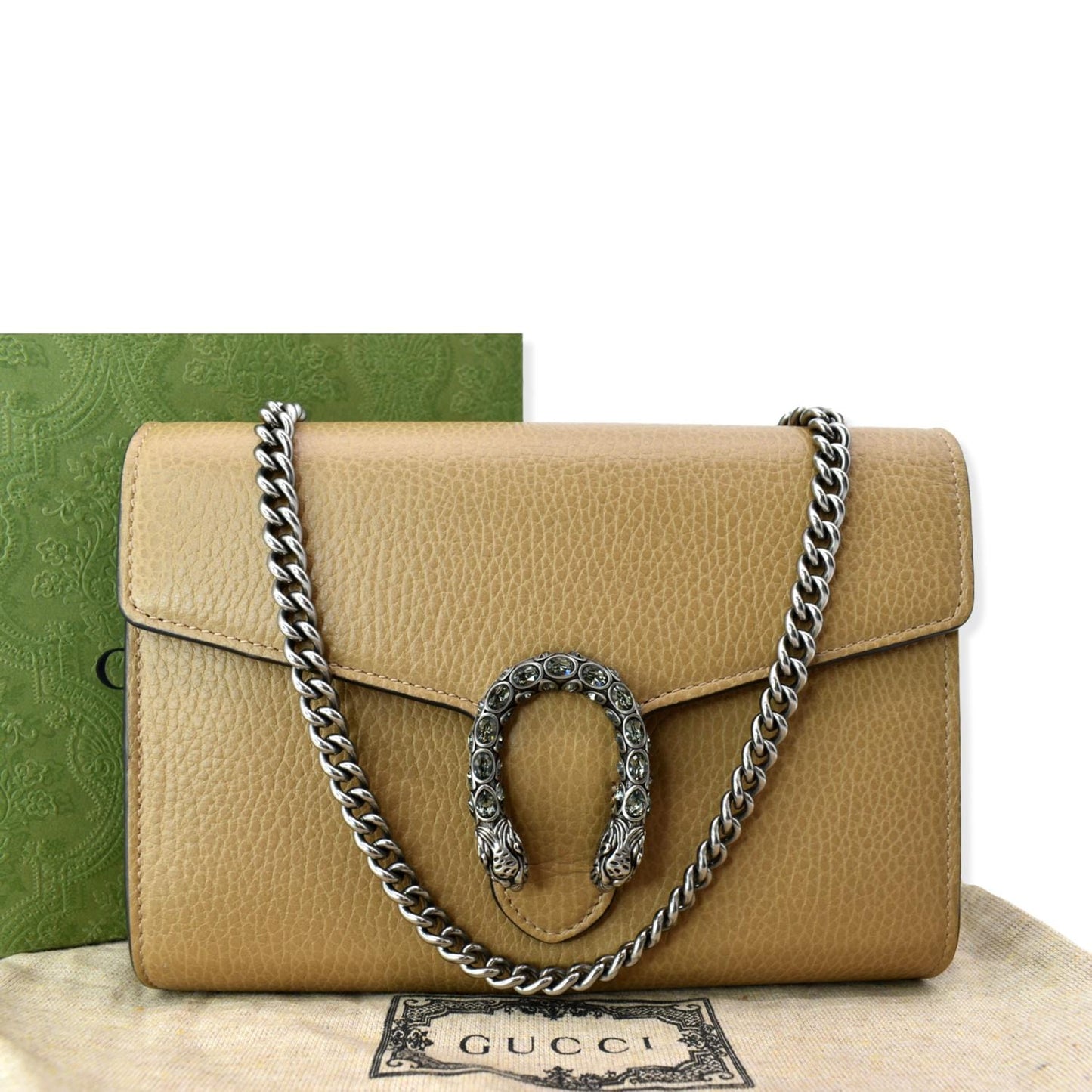 Gucci Dionysus Chain Shoulder Bag Leather Tan