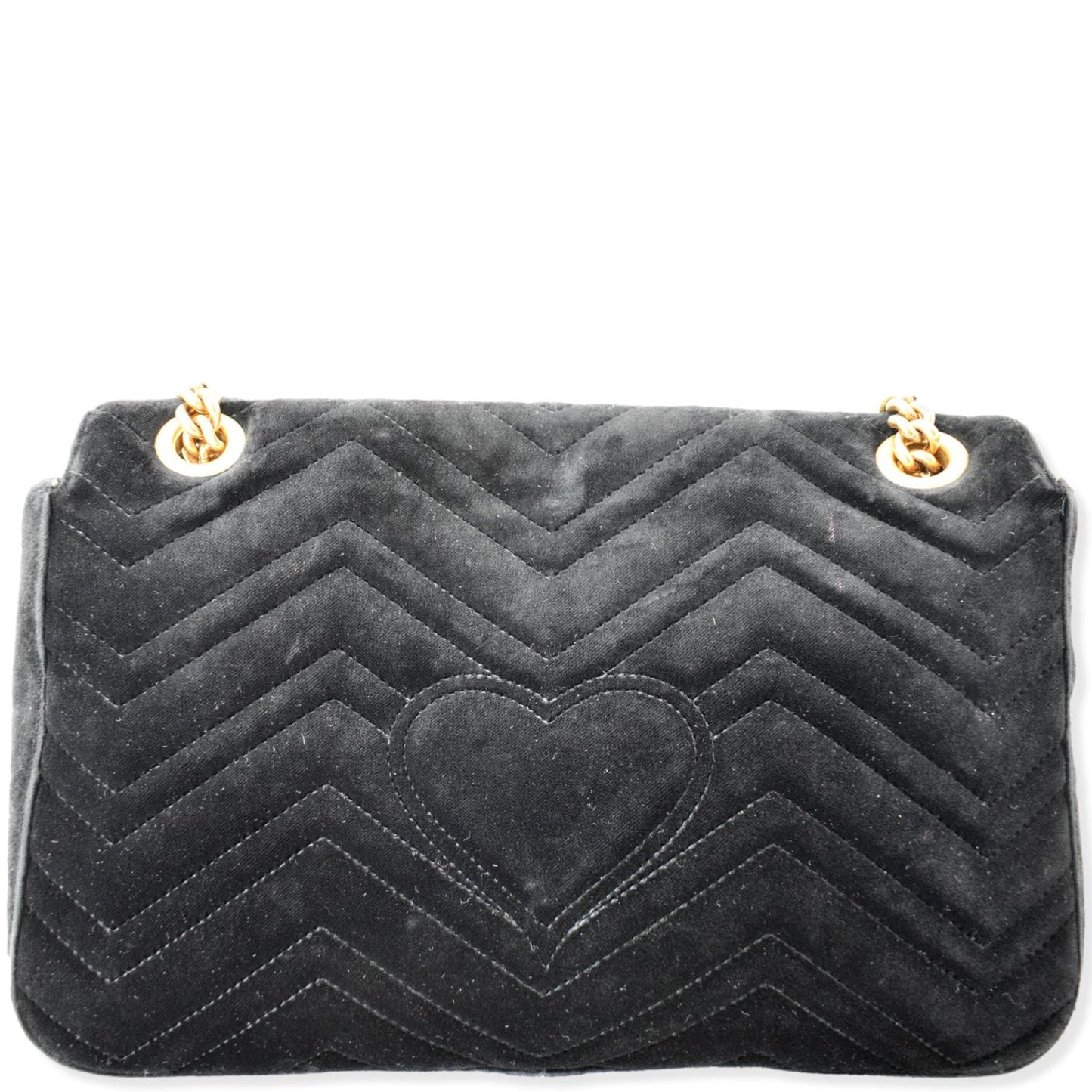 Gucci Blind For Love Marmont Embroidered Velvet Shoulder Black Shoulder Bag