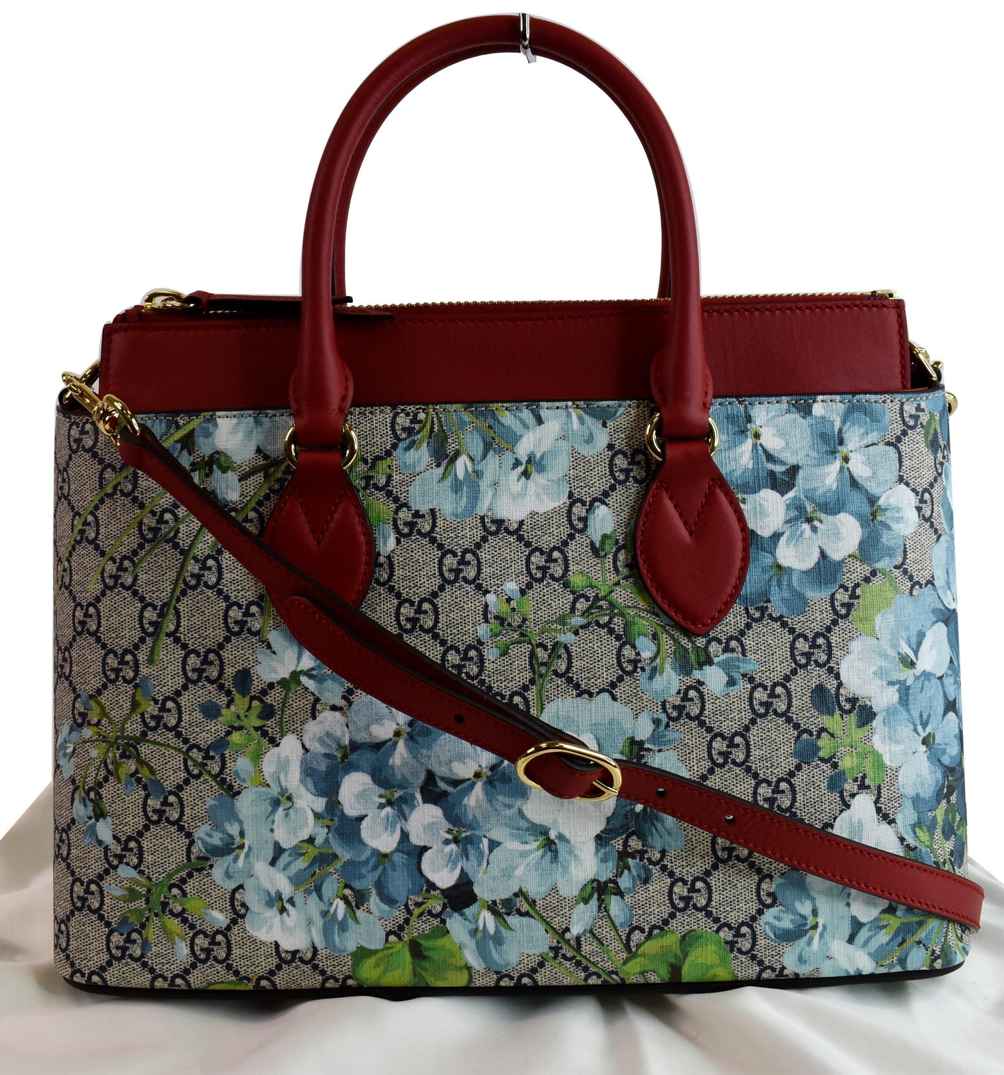 Gucci Blooms Floral Supreme Satchel Bag Leather Canvas Shoulder Bag