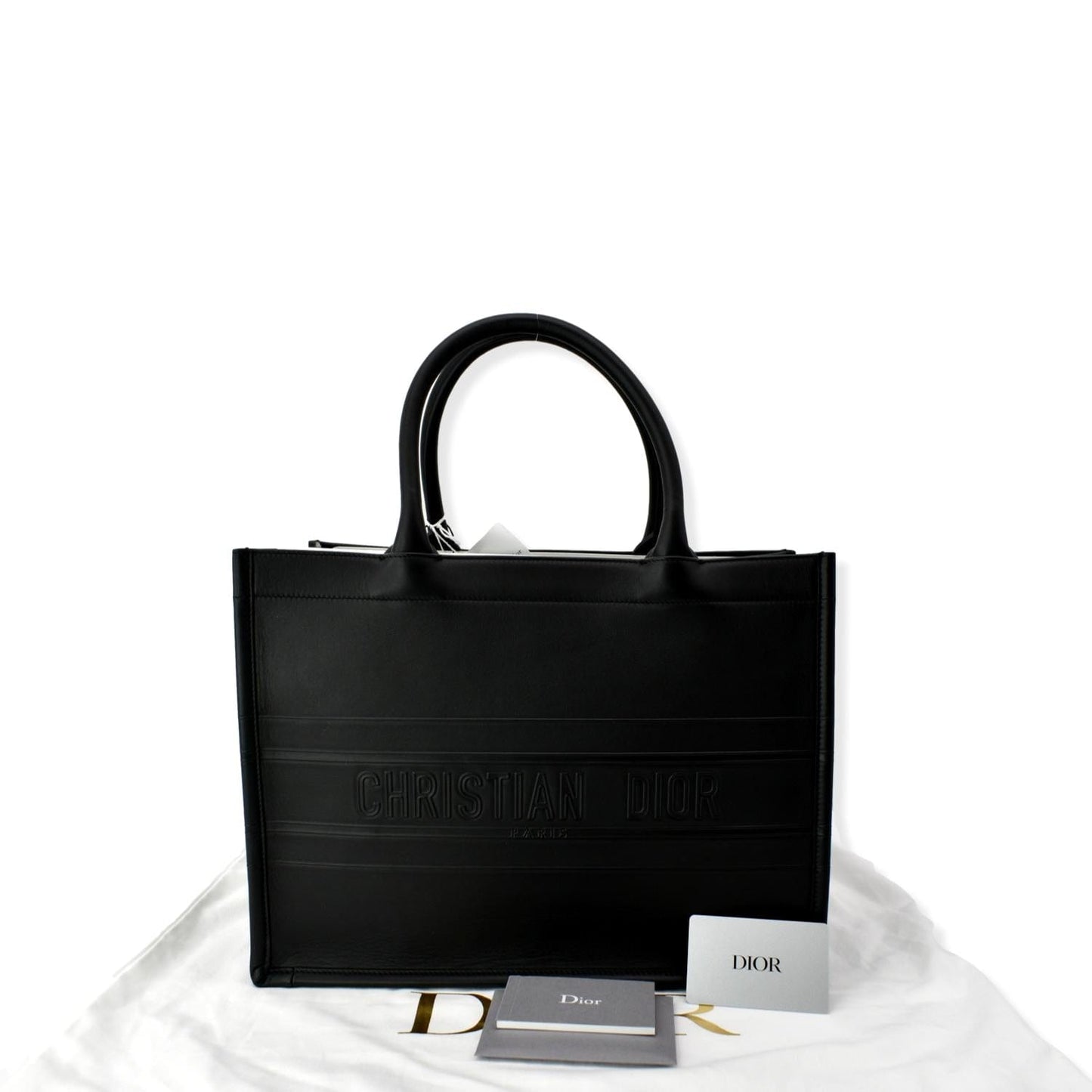 Dior Book Calfskin Tote Bag Black Medium