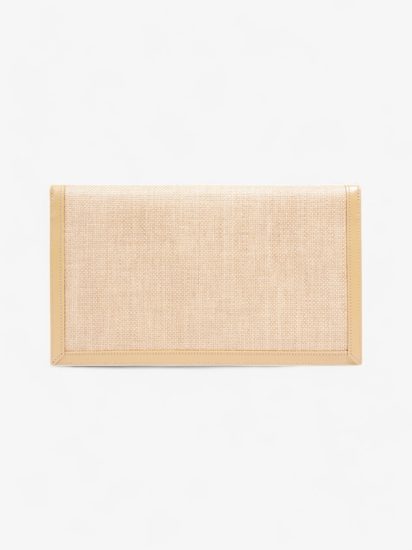 YSL Saint Laurent Uptown Clutch Raffia Beige Clutch Bag