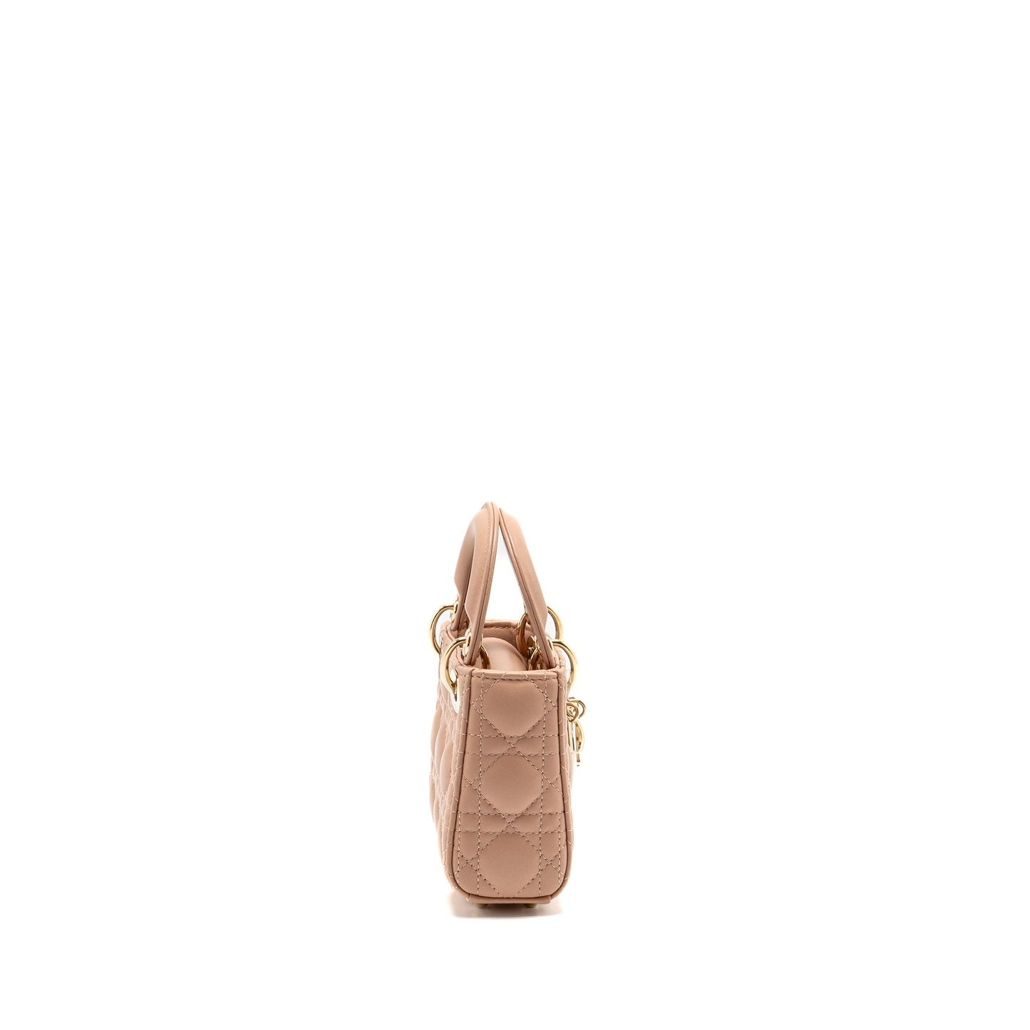 Dior Micro Lady Cannage Lambskin Rose Des Vents Travel Bag
