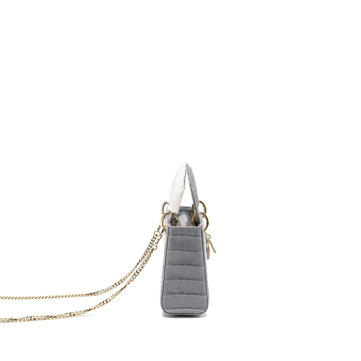 Dior Lady Alligator Mississippiensis Grey Handbag Mini Travel Bag