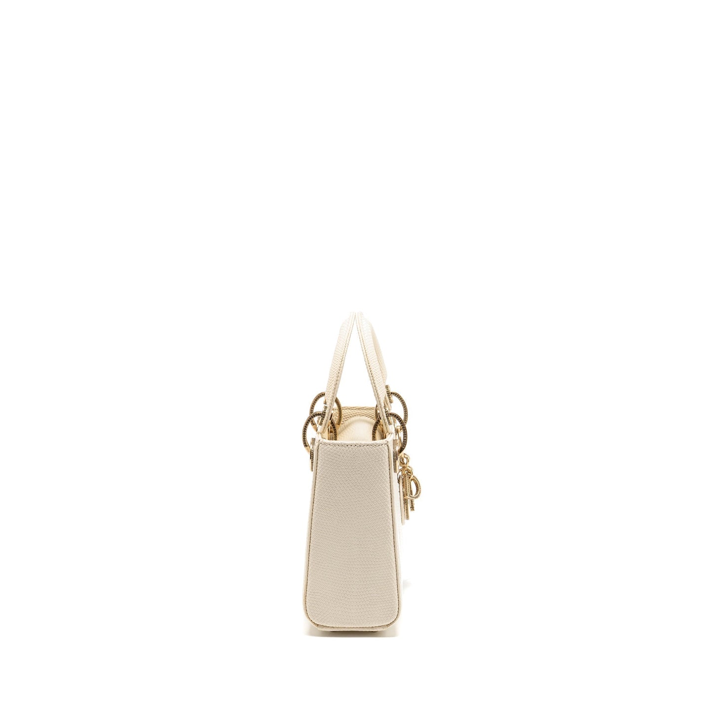 Dior Lady Lizard With Crystal Handbag White Mini Travel Bag