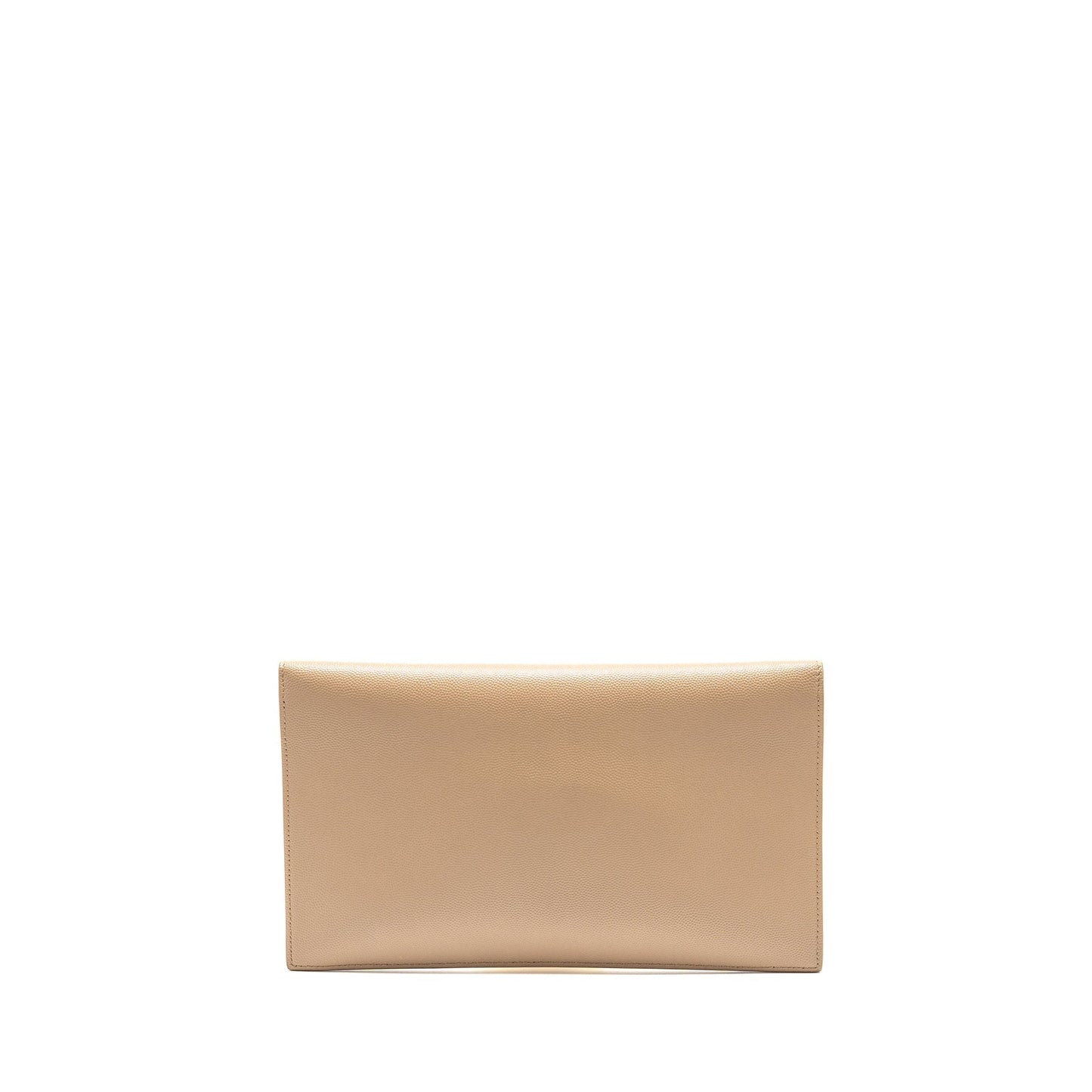 YSL Saint Laurent Saint Laurent Uptown Clutch Grained Calfskin Beige Clutch Bag