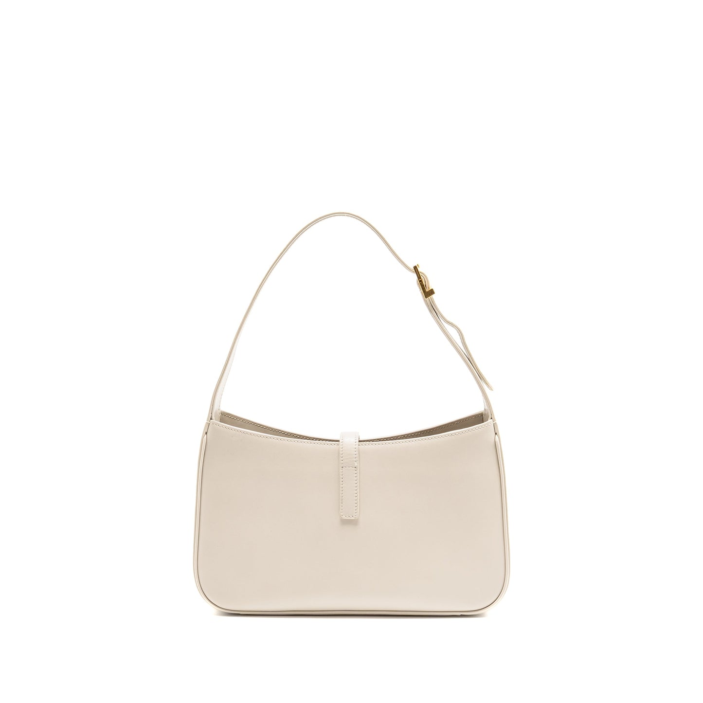 YSL Saint Laurent Saint Laurent Le Hobo Calfskin Blanc Shoulder Bag