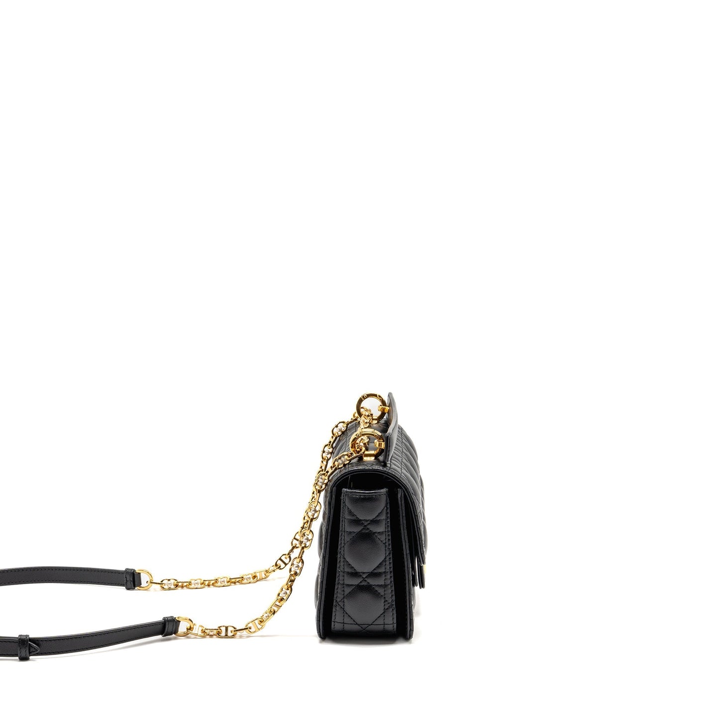Dior Jolie Top Handle Purse Cannage Calfskin Handbag Black Small Travel Bag
