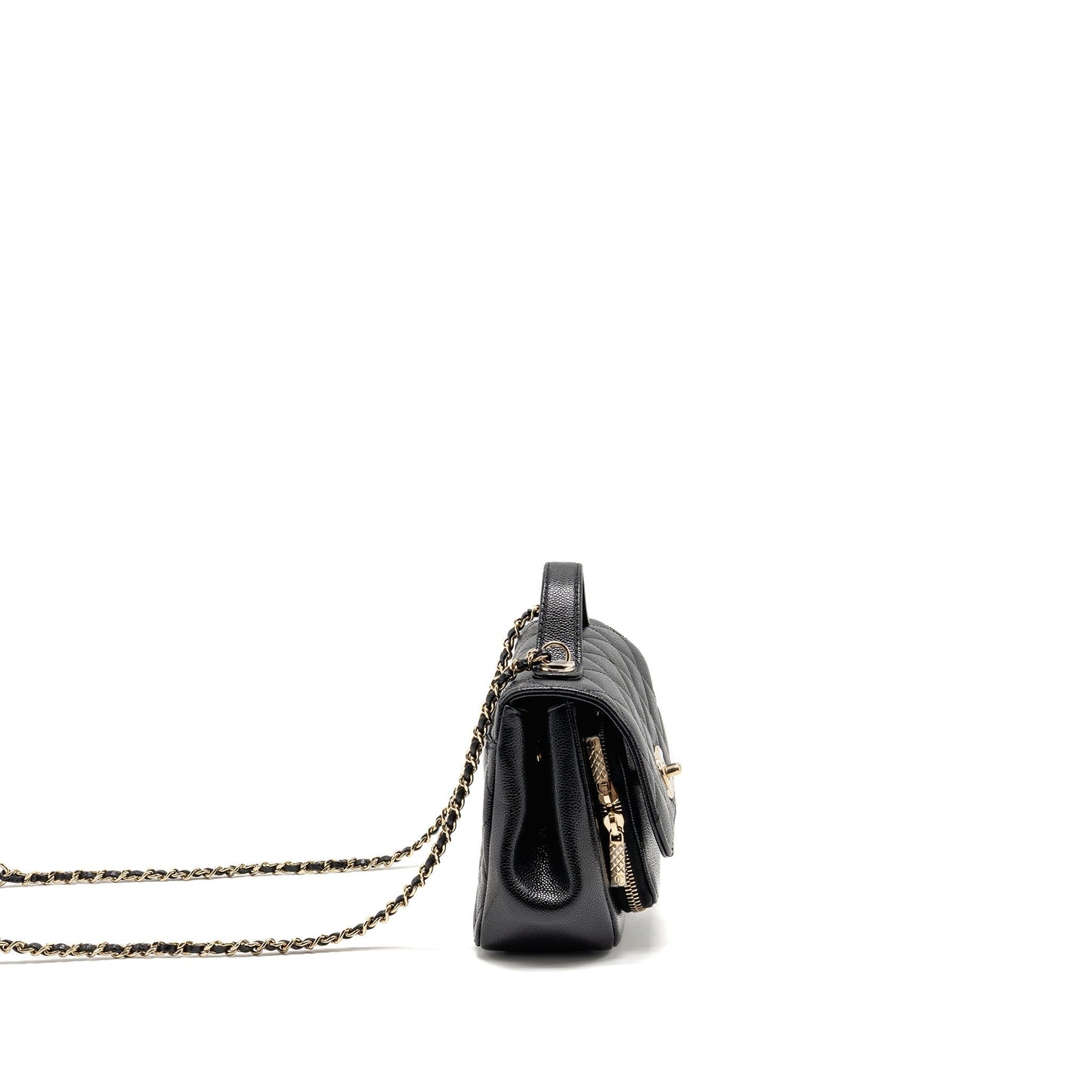 Chanel Business Affinity Caviar LGHW Microchip Black Small Handbag Microchip 4