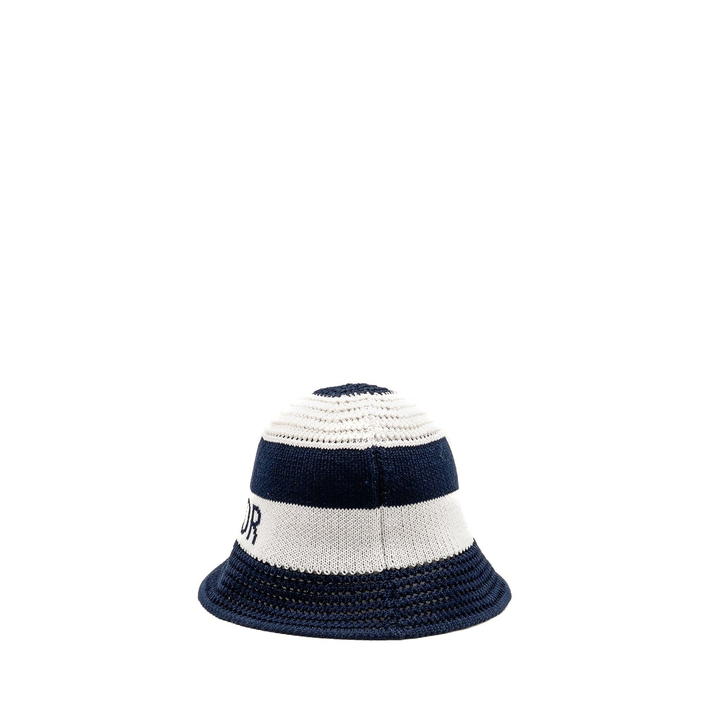 Dior Size S D Tulipe Cloche Cotton Knit White Blue Travel Bag