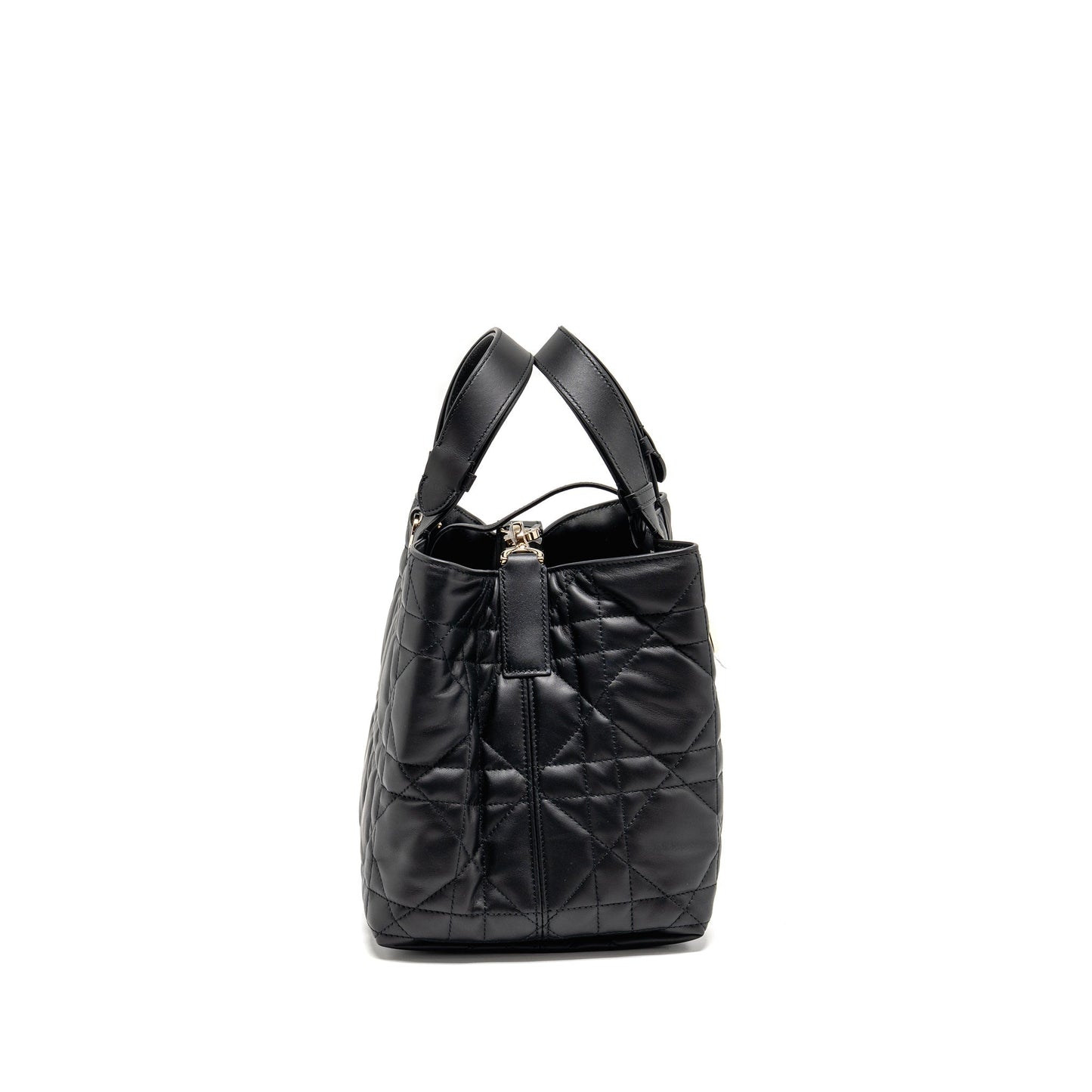 Dior Toujours Tote Purse Macrocannage Calfskin Handbag Black Medium Tote Bag
