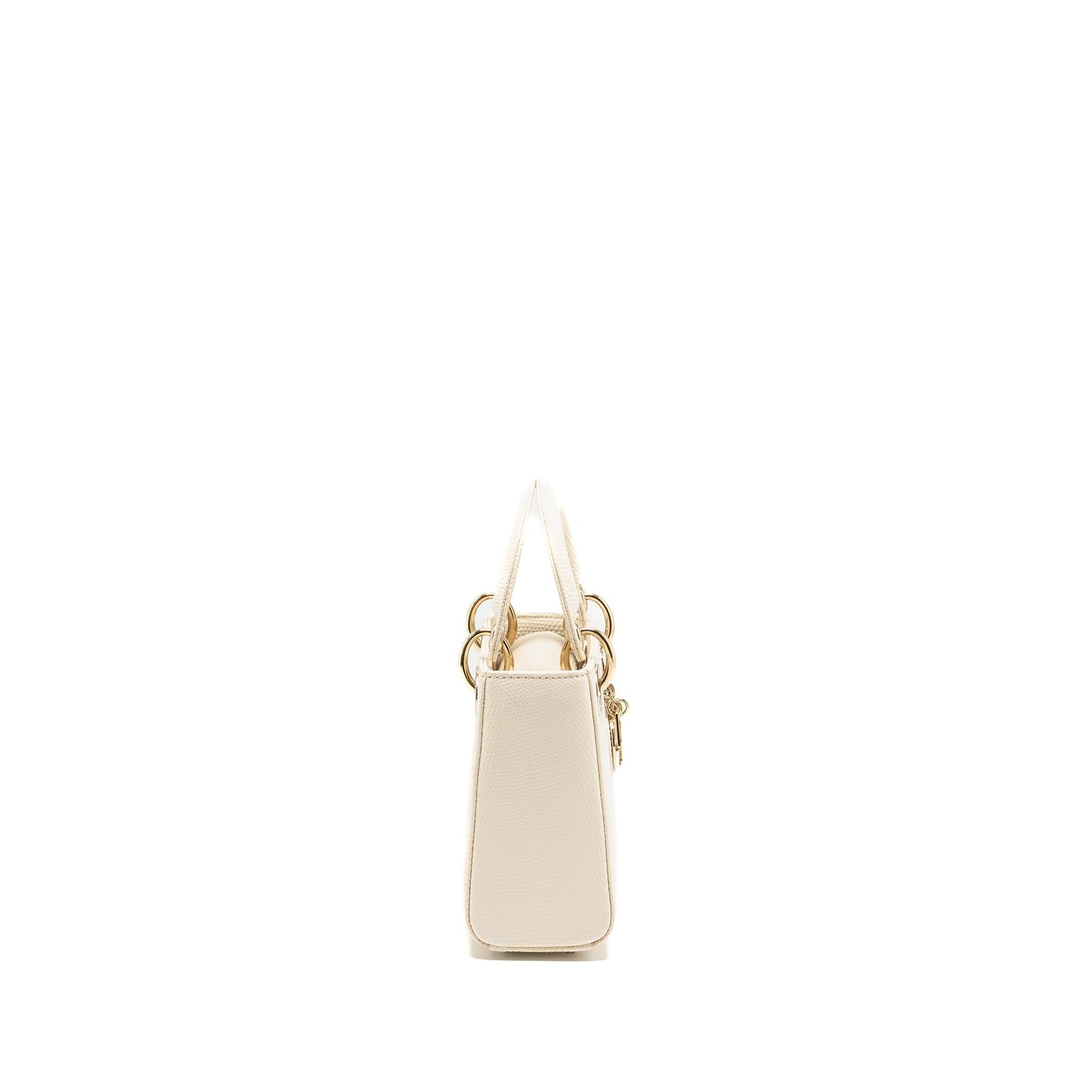 Dior Lady Lizard Handbag White Mini Travel Bag