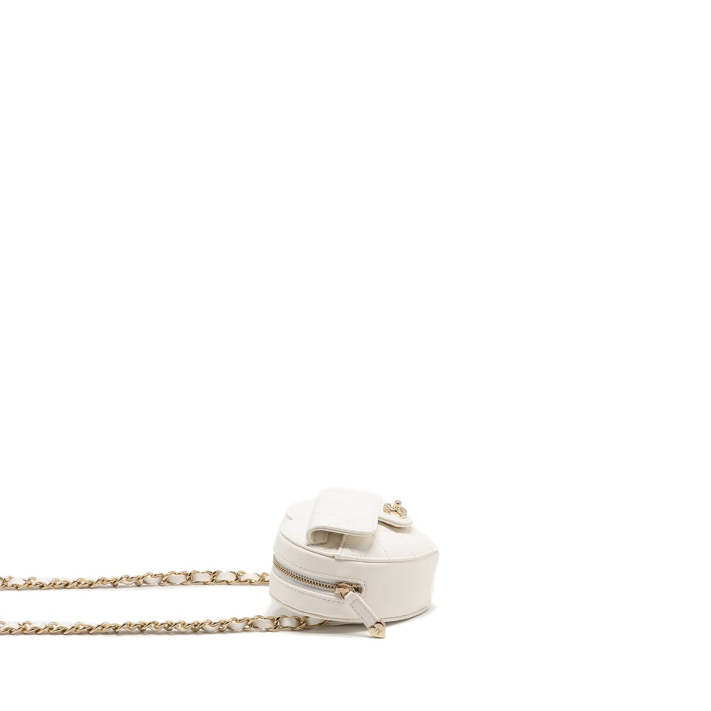 Chanel 22S Heart Belt Lambskin LGHW White Lghw 1